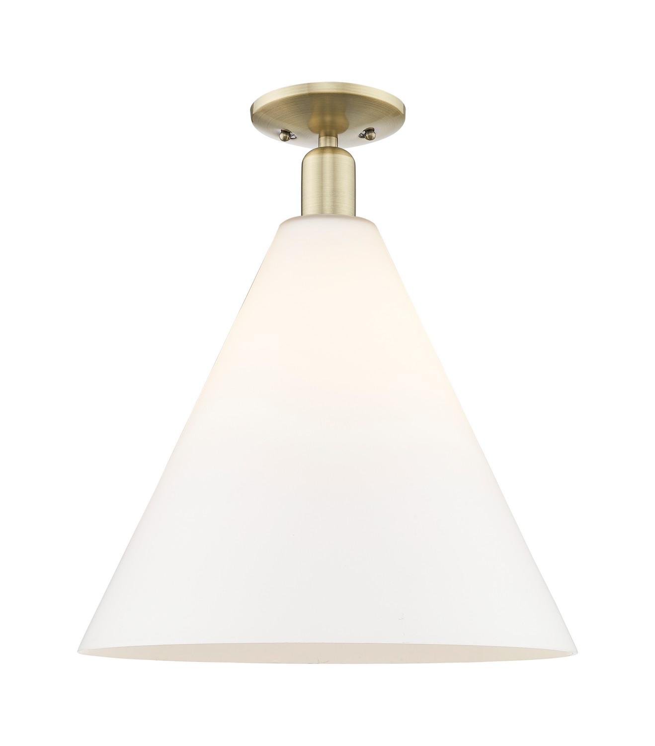 One Light Semi-Flush Mount by Innovations - Arcadia Collection, Antique Brass Finish - 716-1C-AB-GBC-161