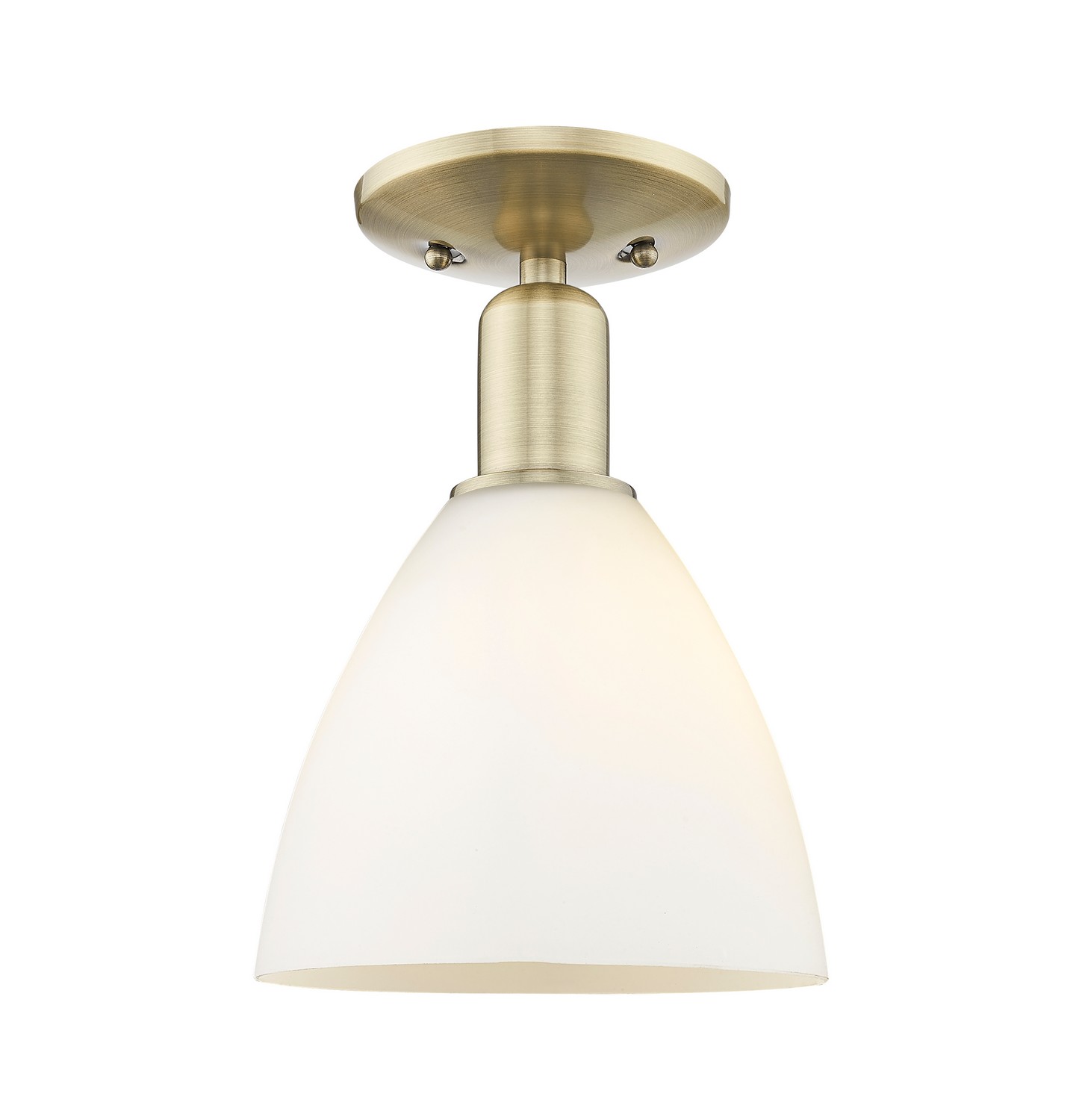 One Light Semi-Flush Mount by Innovations - Arcadia Collection, Antique Brass Finish - 716-1C-AB-GBD-751