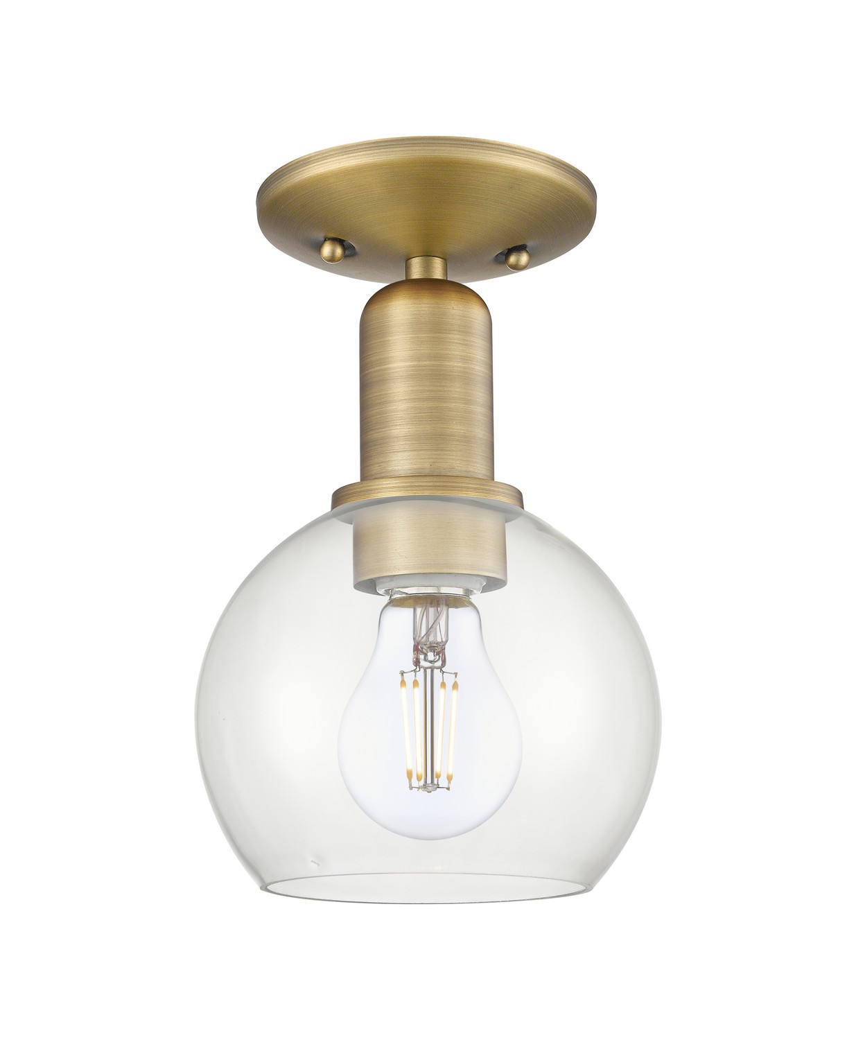 One Light Semi-Flush Mount by Innovations - Arcadia Collection, Brushed Brass Finish - 716-1C-BB-G122-6