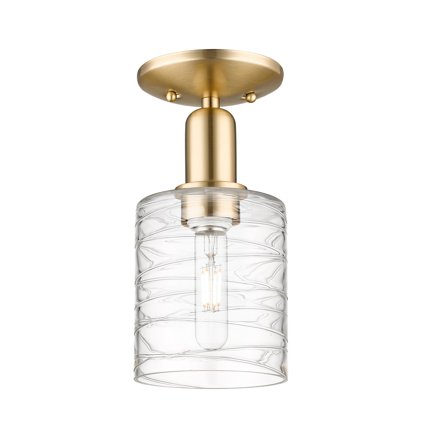 One Light Semi-Flush Mount by Innovations - Arcadia Collection, Champagne Bronze Finish - 716-1C-CB-G1113