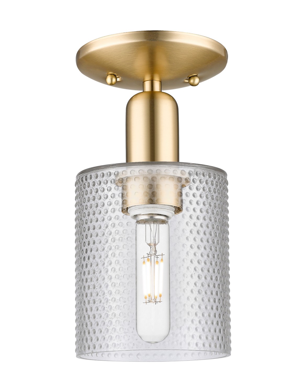 One Light Semi-Flush Mount by Innovations - Arcadia Collection, Champagne Bronze Finish - 716-1C-CB-G112