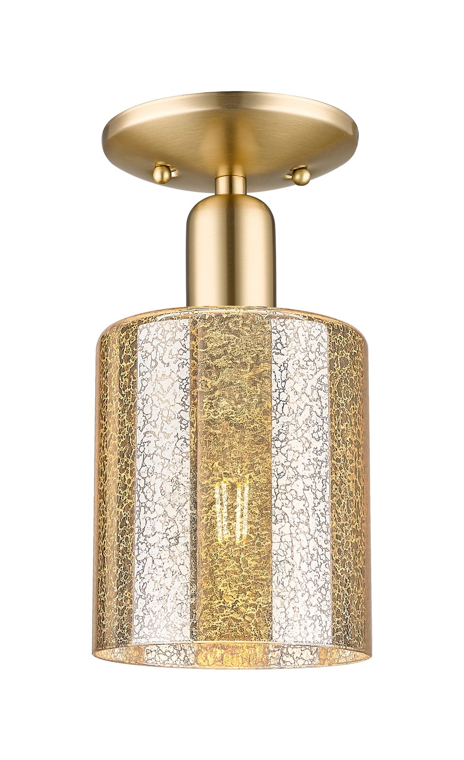 One Light Semi-Flush Mount by Innovations - Arcadia Collection, Champagne Bronze Finish - 716-1C-CB-G116