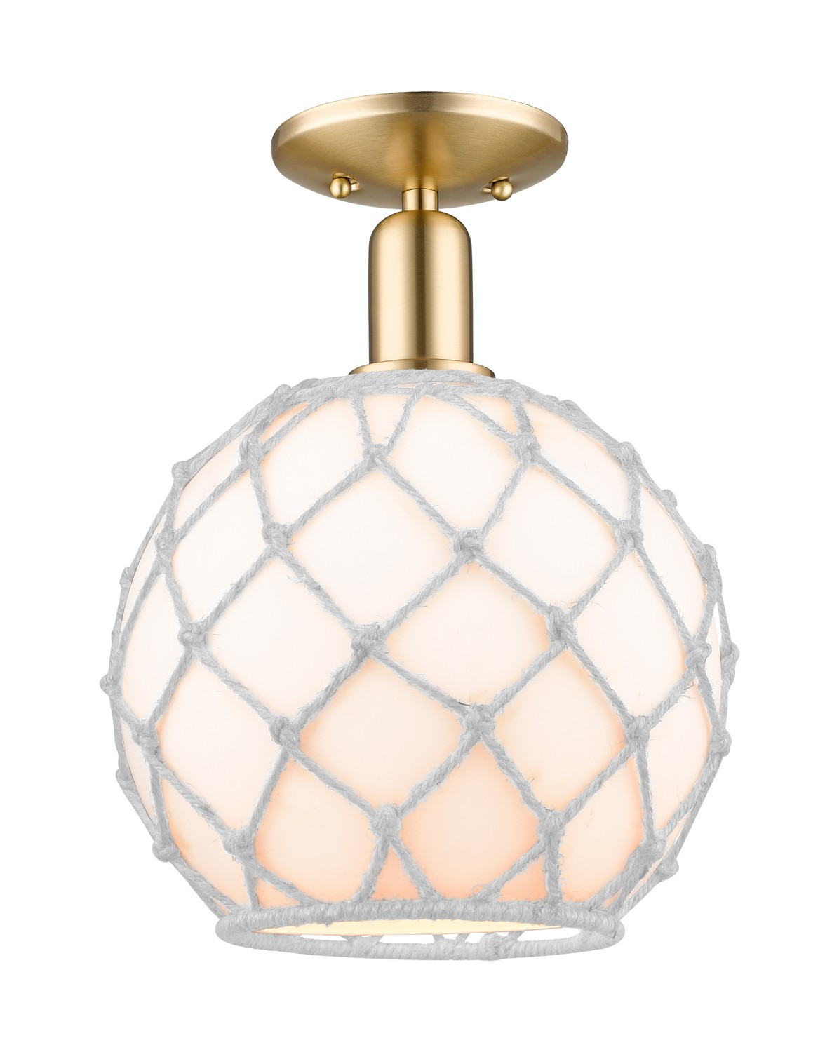 One Light Semi-Flush Mount by Innovations - Arcadia Collection, Champagne Bronze Finish - 716-1C-CB-G121-10RW