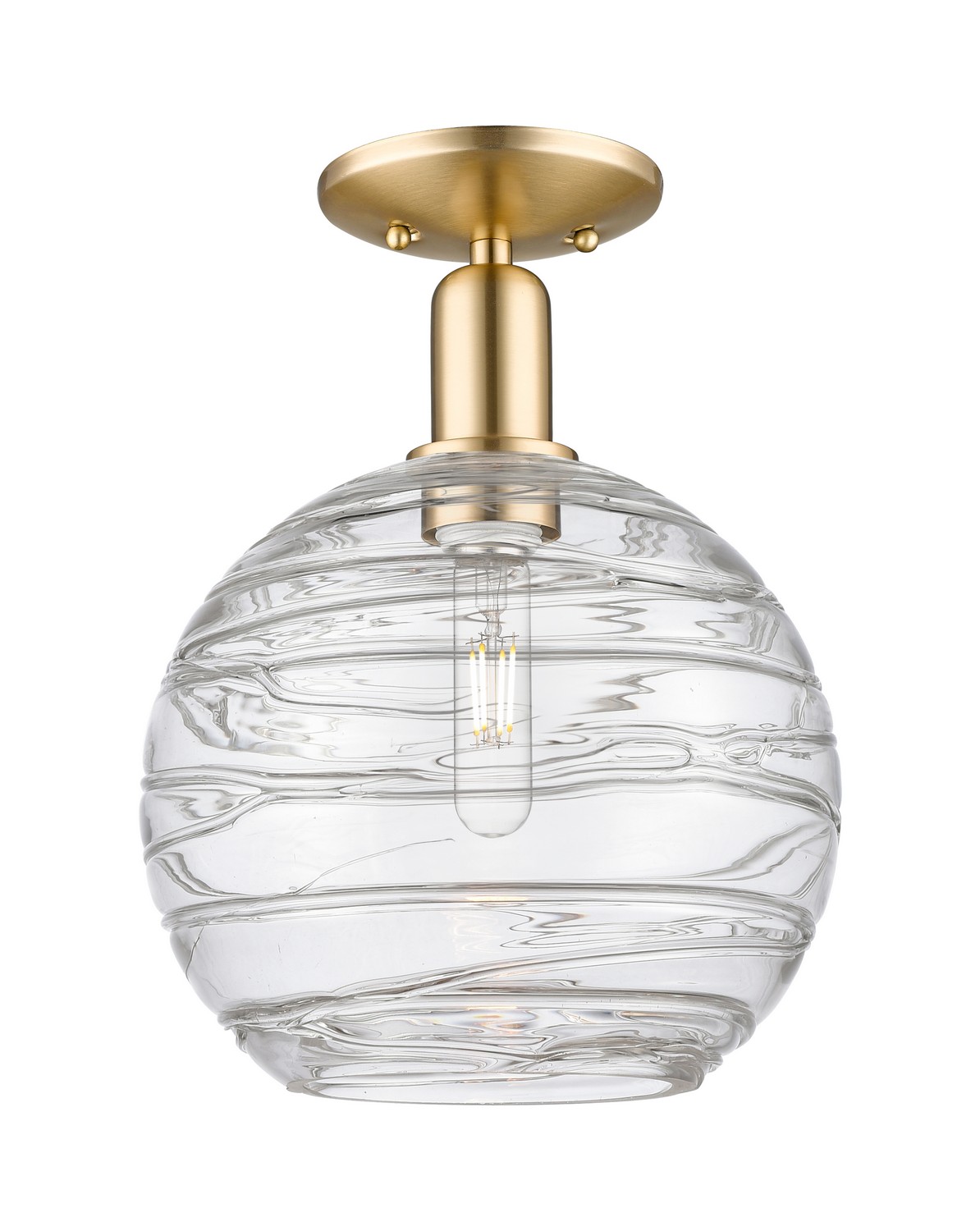 One Light Semi-Flush Mount by Innovations - Arcadia Collection, Champagne Bronze Finish - 716-1C-CB-G1213-10CL