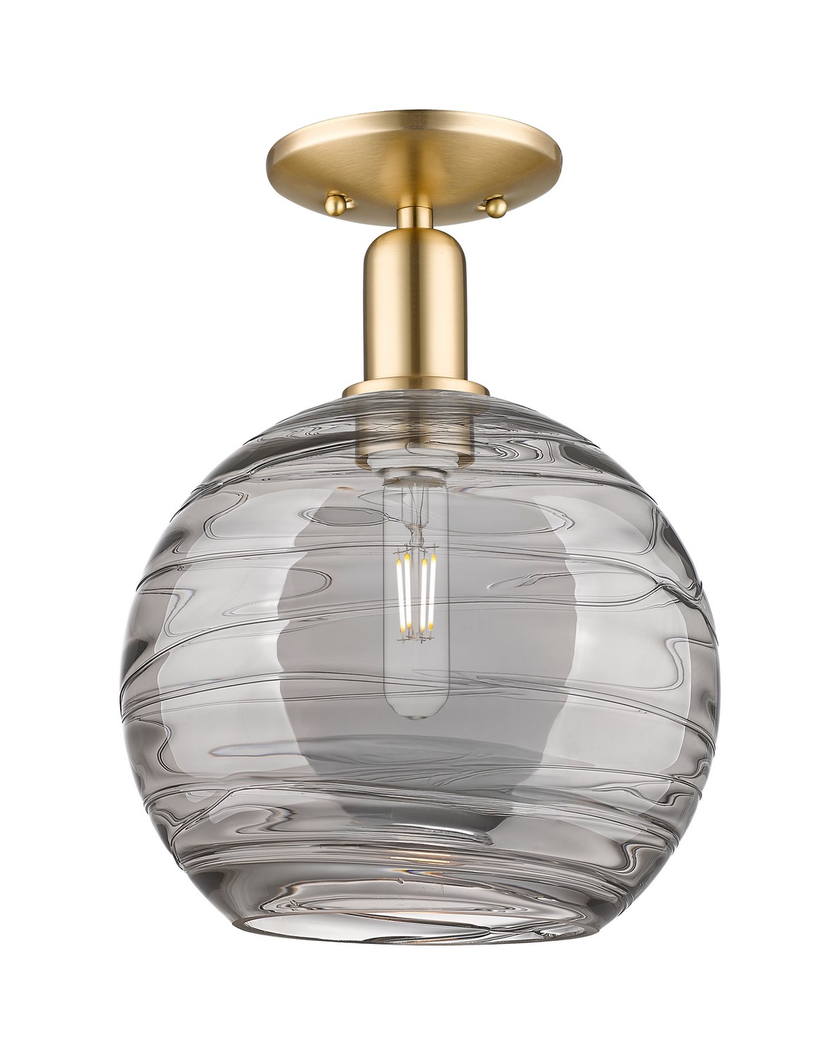 One Light Semi-Flush Mount by Innovations - Arcadia Collection, Champagne Bronze Finish - 716-1C-CB-G1213-10SM