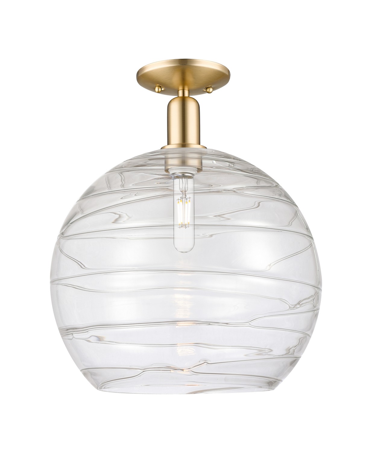One Light Semi-Flush Mount by Innovations - Arcadia Collection, Champagne Bronze Finish - 716-1C-CB-G1213-14CL