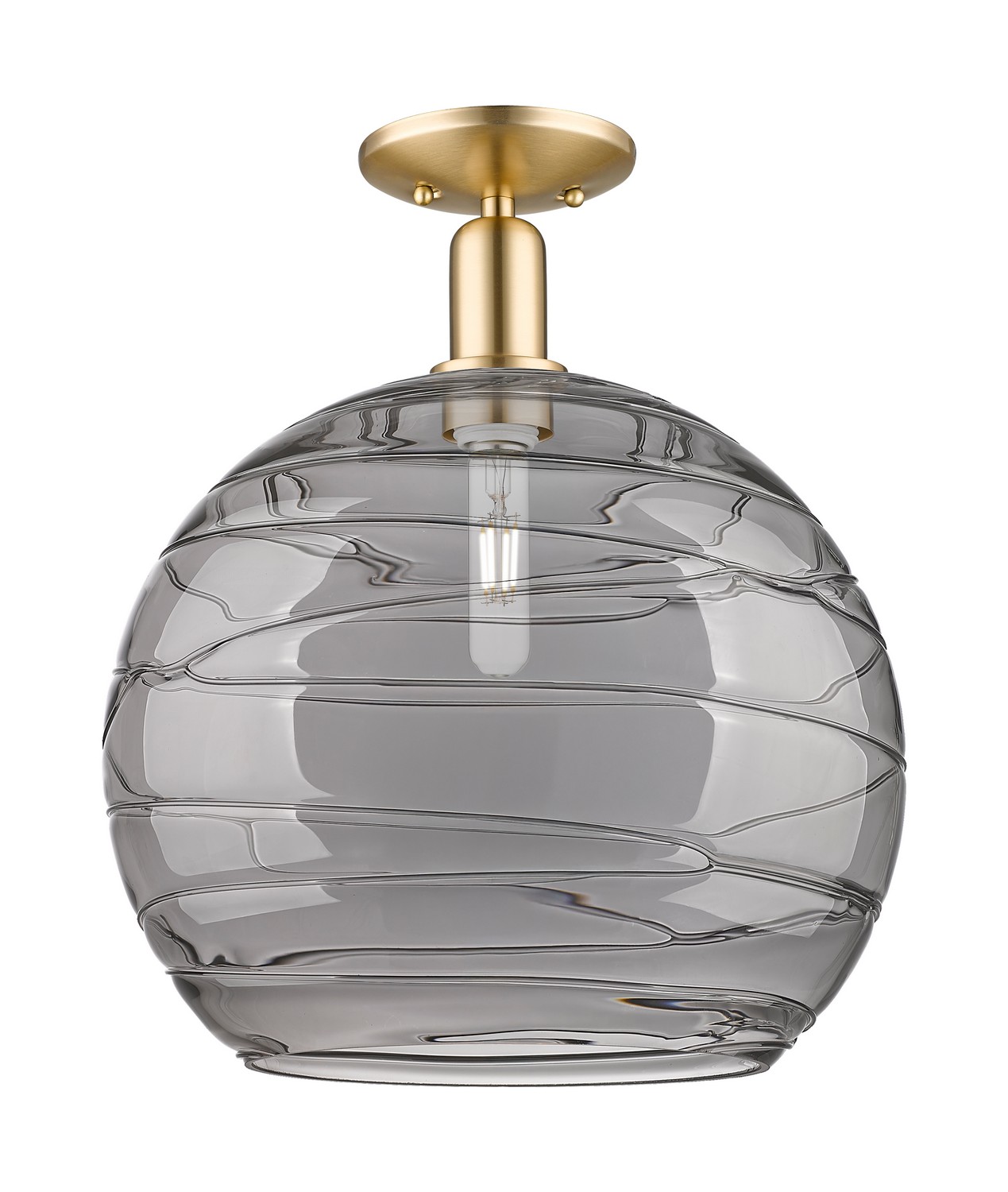 One Light Semi-Flush Mount by Innovations - Arcadia Collection, Champagne Bronze Finish - 716-1C-CB-G1213-14SM