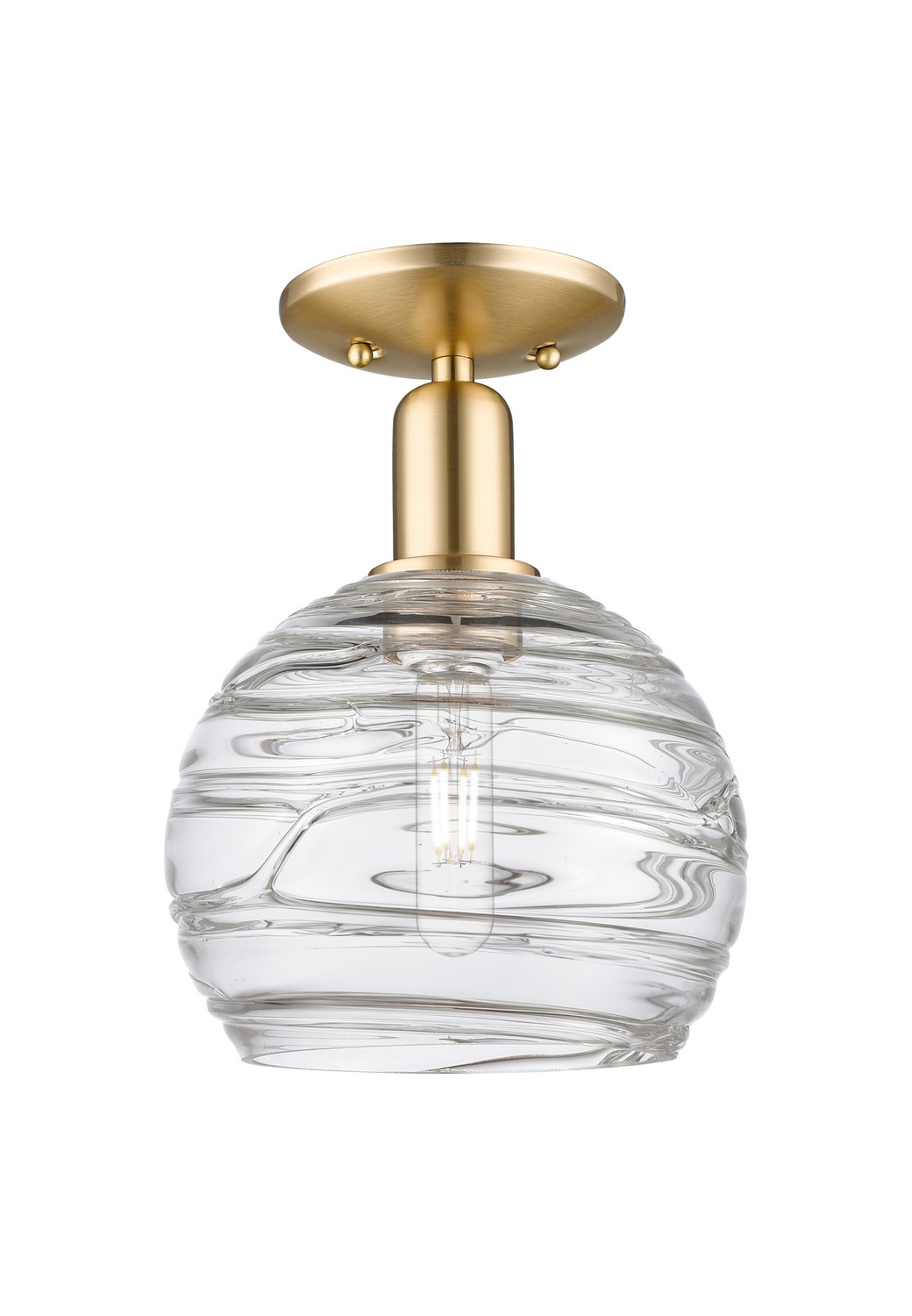 One Light Semi-Flush Mount by Innovations - Arcadia Collection, Champagne Bronze Finish - 716-1C-CB-G1213-8CL