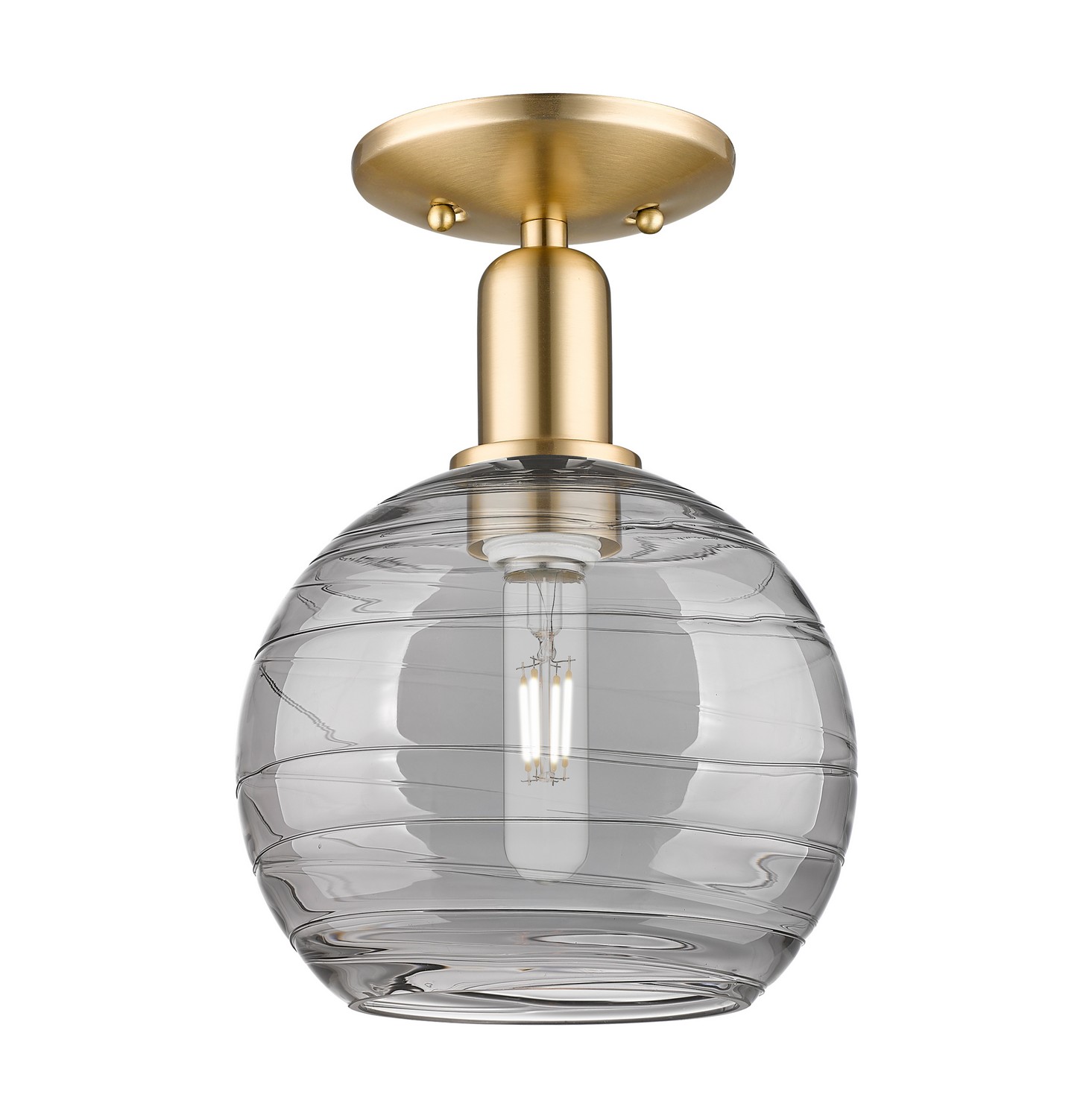 One Light Semi-Flush Mount by Innovations - Arcadia Collection, Champagne Bronze Finish - 716-1C-CB-G1213-8SM