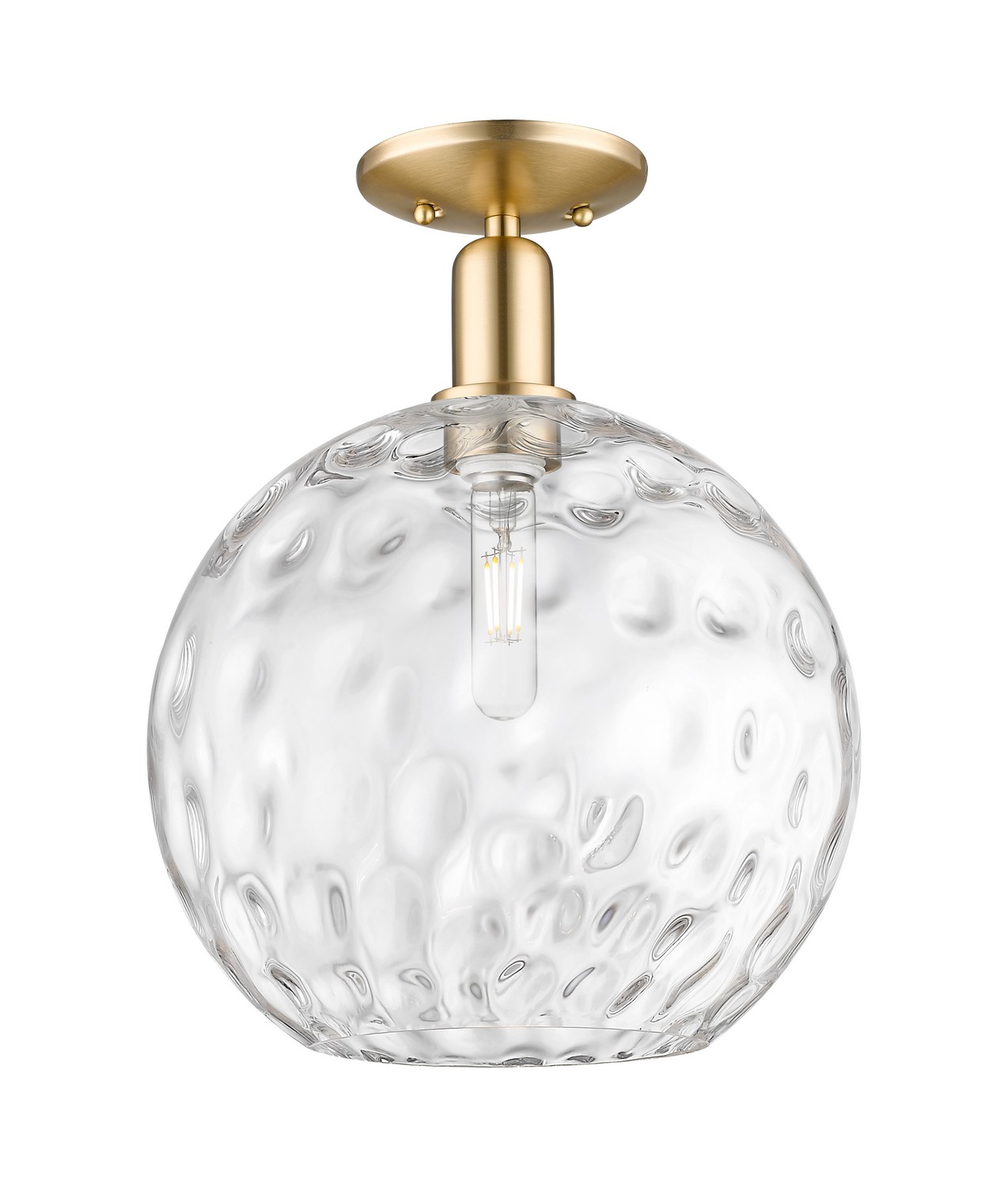 One Light Semi-Flush Mount by Innovations - Arcadia Collection, Champagne Bronze Finish - 716-1C-CB-G1215-12