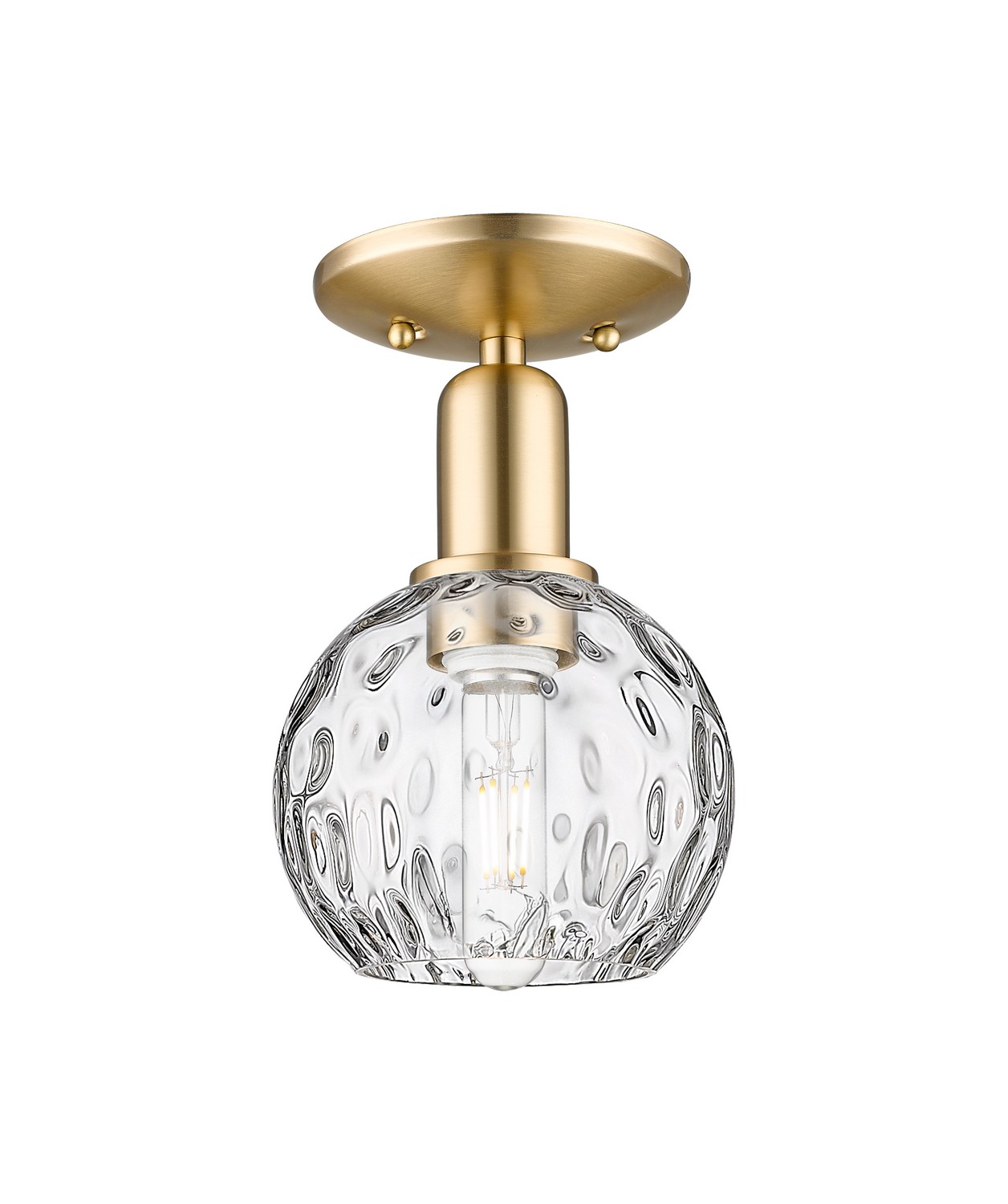 One Light Semi-Flush Mount by Innovations - Arcadia Collection, Champagne Bronze Finish - 716-1C-CB-G1215-6