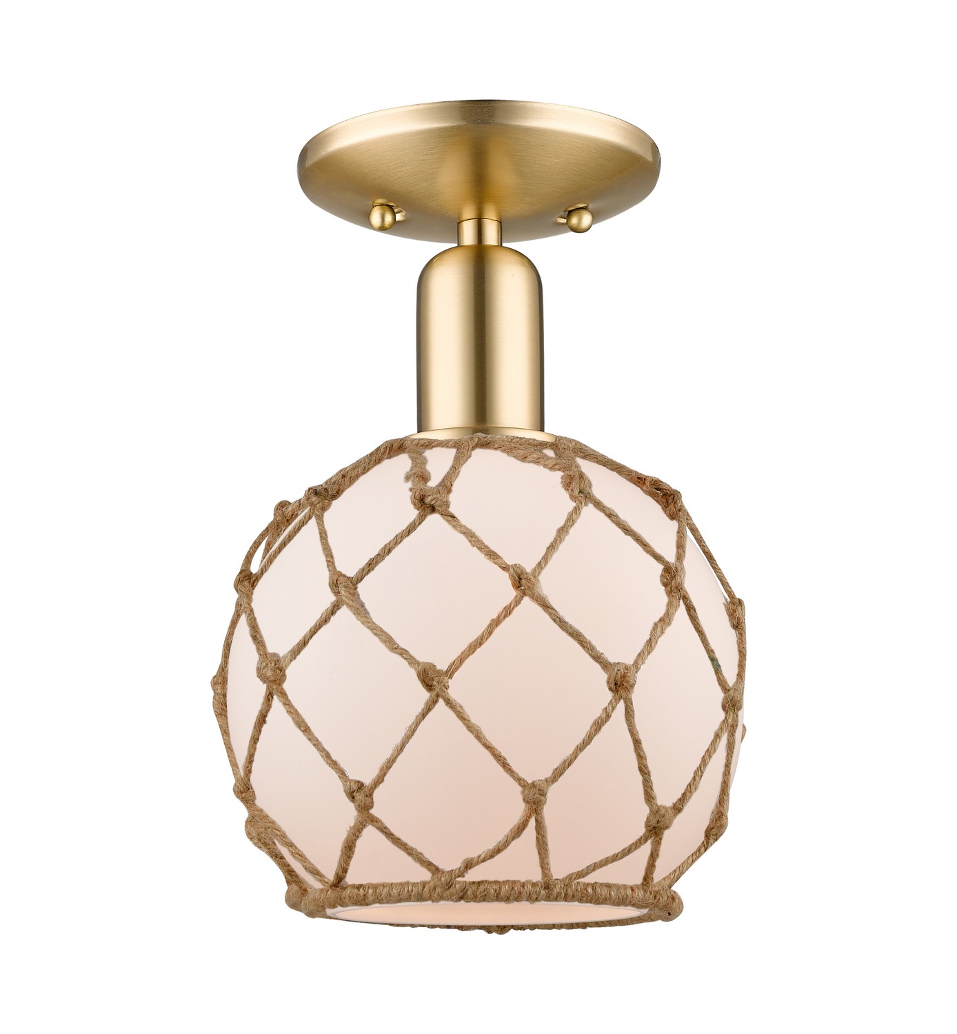 One Light Semi-Flush Mount by Innovations - Arcadia Collection, Champagne Bronze Finish - 716-1C-CB-G121-8RW