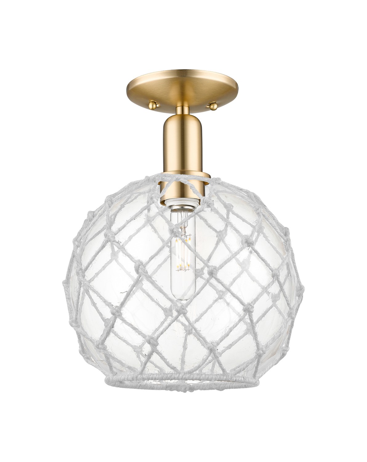 One Light Semi-Flush Mount by Innovations - Arcadia Collection, Champagne Bronze Finish - 716-1C-CB-G122-10RW