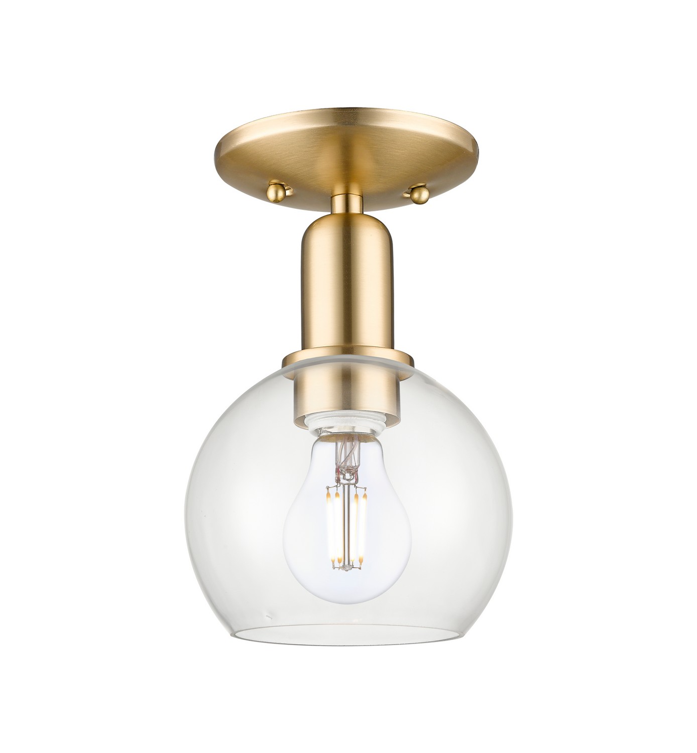 One Light Semi-Flush Mount by Innovations - Arcadia Collection, Champagne Bronze Finish - 716-1C-CB-G122-6