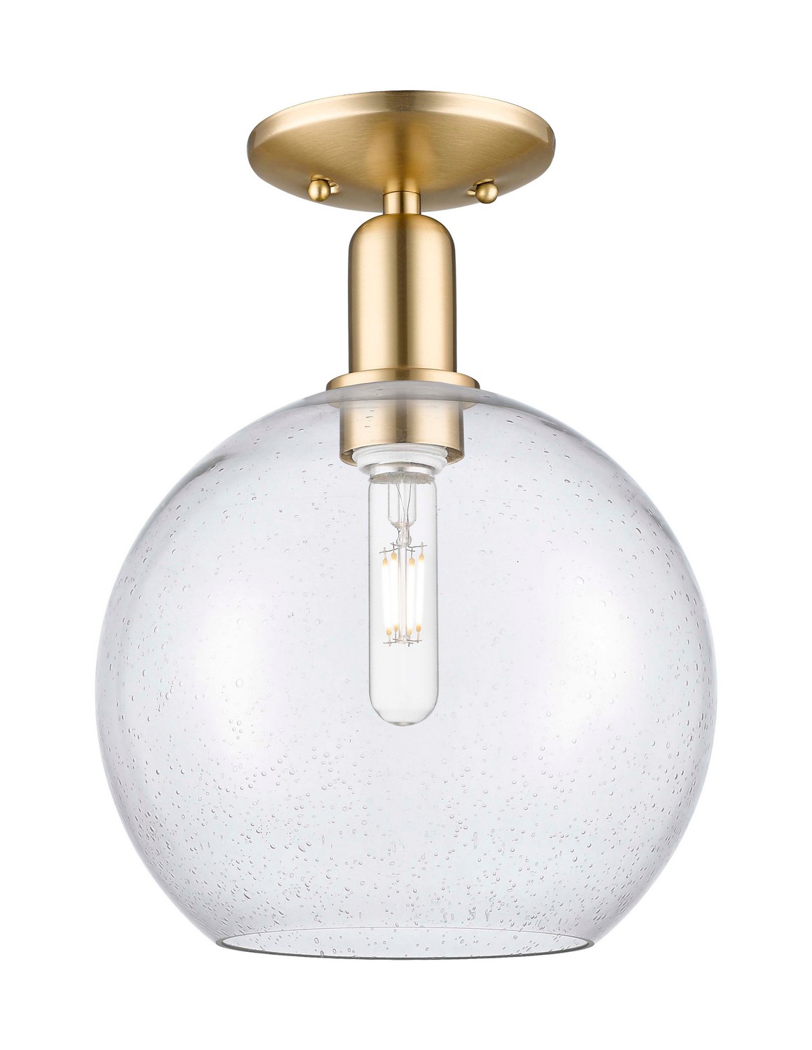 One Light Semi-Flush Mount by Innovations - Arcadia Collection, Champagne Bronze Finish - 716-1C-CB-G124-10