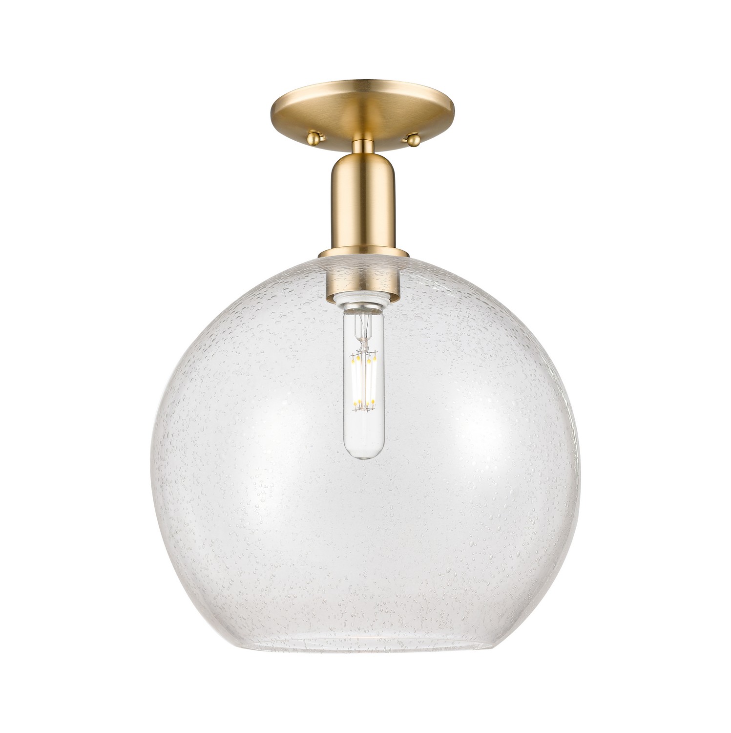 One Light Semi-Flush Mount by Innovations - Arcadia Collection, Champagne Bronze Finish - 716-1C-CB-G124-12