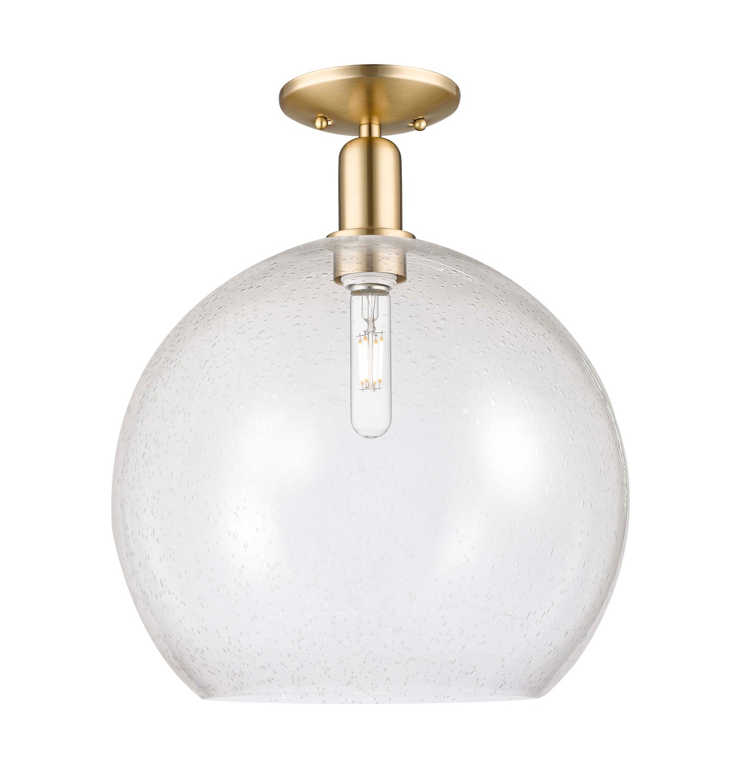 One Light Semi-Flush Mount by Innovations - Arcadia Collection, Champagne Bronze Finish - 716-1C-CB-G124-14
