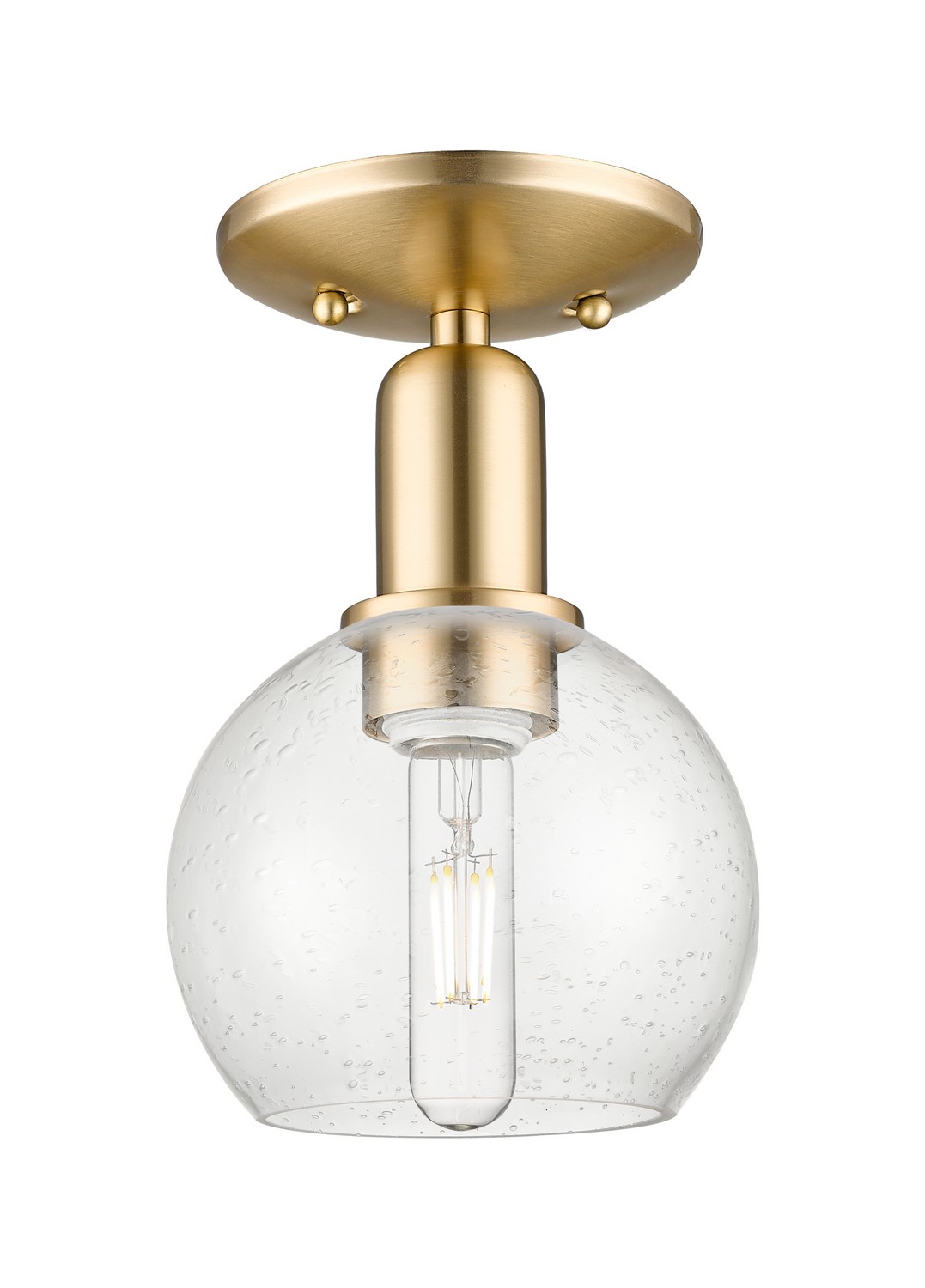 One Light Semi-Flush Mount by Innovations - Arcadia Collection, Champagne Bronze Finish - 716-1C-CB-G124-6