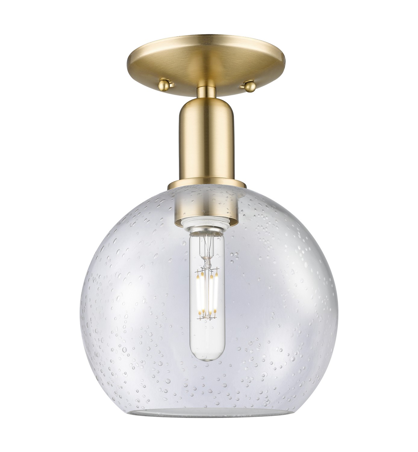 One Light Semi-Flush Mount by Innovations - Arcadia Collection, Champagne Bronze Finish - 716-1C-CB-G124-8