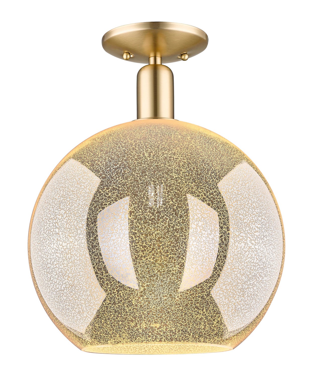One Light Semi-Flush Mount by Innovations - Arcadia Collection, Champagne Bronze Finish - 716-1C-CB-G128-12