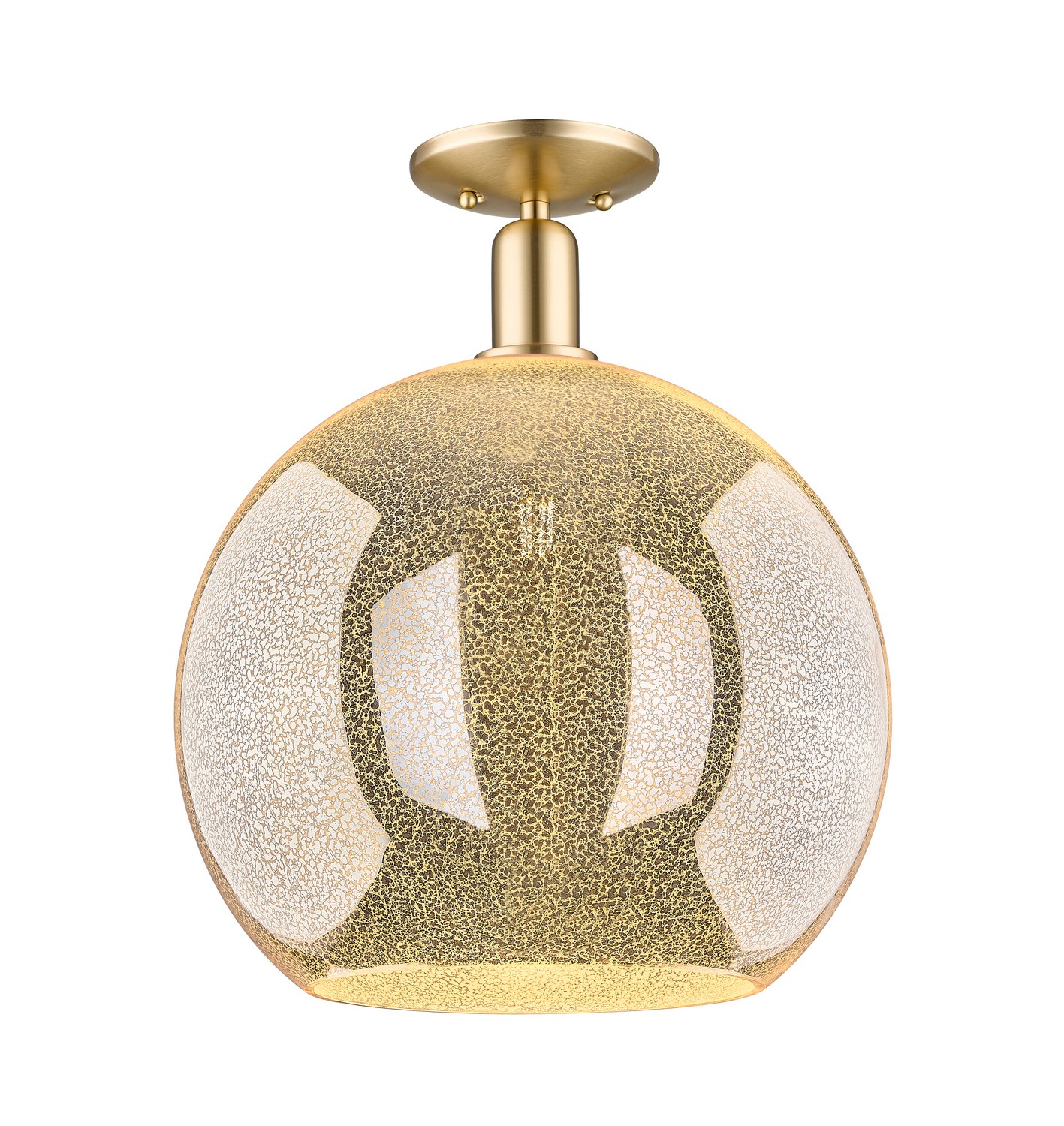 One Light Semi-Flush Mount by Innovations - Arcadia Collection, Champagne Bronze Finish - 716-1C-CB-G128-14