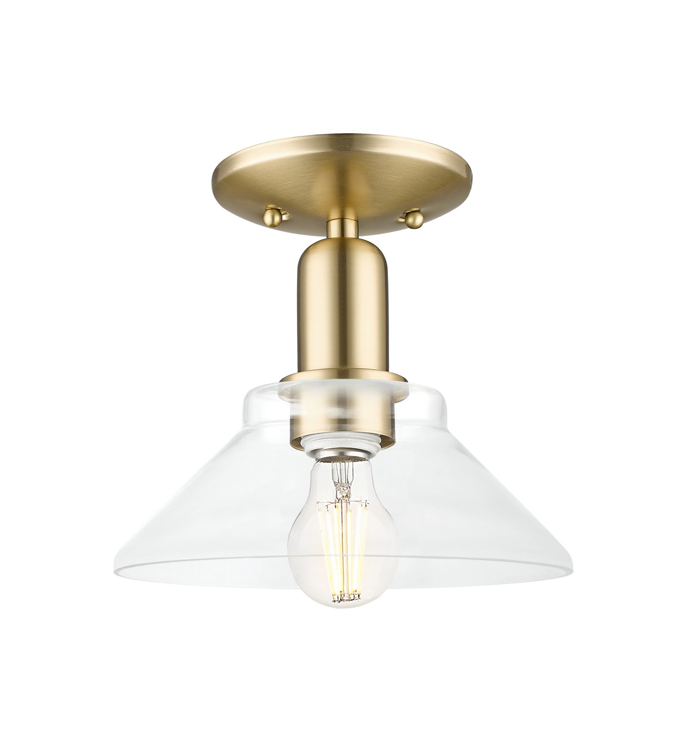 One Light Semi-Flush Mount by Innovations - Arcadia Collection, Champagne Bronze Finish - 716-1C-CB-G132