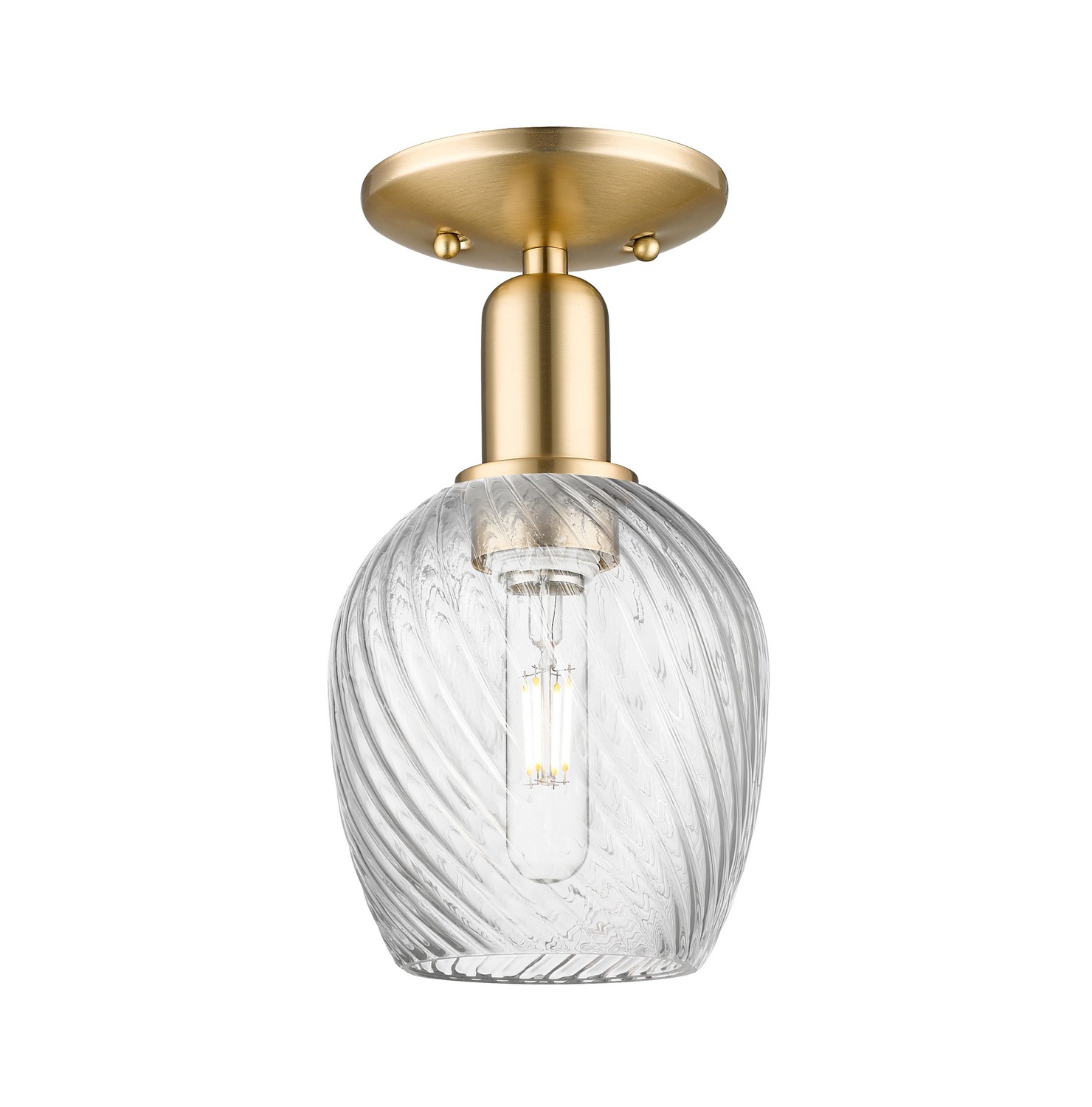 One Light Semi-Flush Mount by Innovations - Arcadia Collection, Champagne Bronze Finish - 716-1C-CB-G292