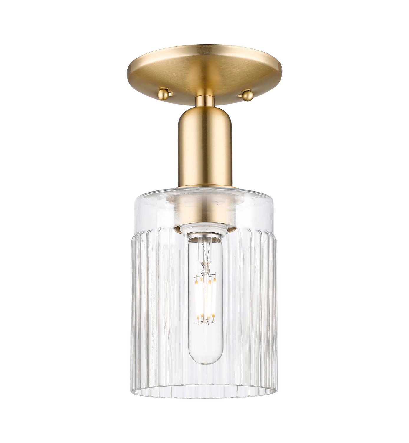 One Light Semi-Flush Mount by Innovations - Arcadia Collection, Champagne Bronze Finish - 716-1C-CB-G342