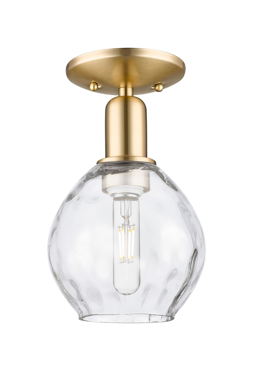 One Light Semi-Flush Mount by Innovations - Arcadia Collection, Champagne Bronze Finish - 716-1C-CB-G362