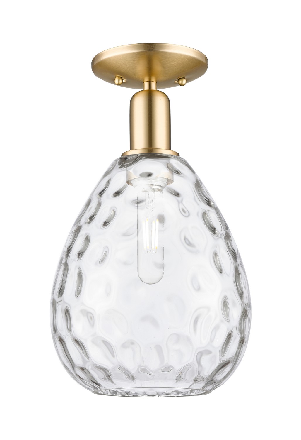 One Light Semi-Flush Mount by Innovations - Arcadia Collection, Champagne Bronze Finish - 716-1C-CB-G372