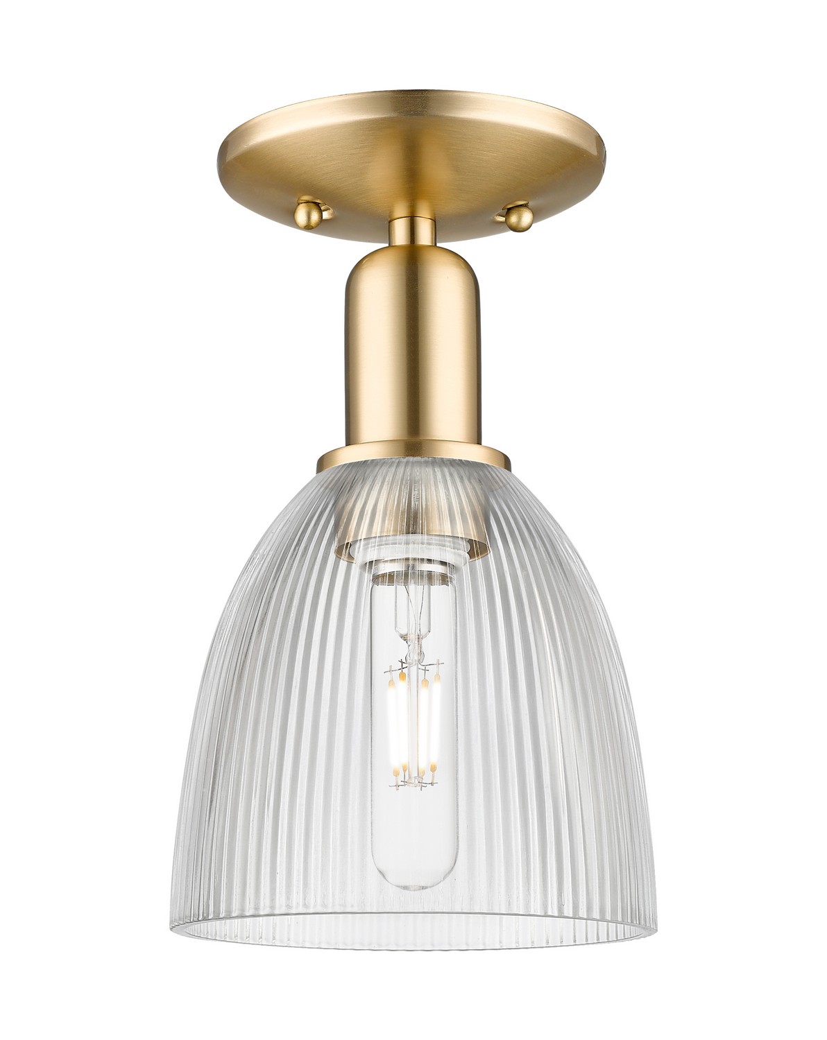 One Light Semi-Flush Mount by Innovations - Arcadia Collection, Champagne Bronze Finish - 716-1C-CB-G382