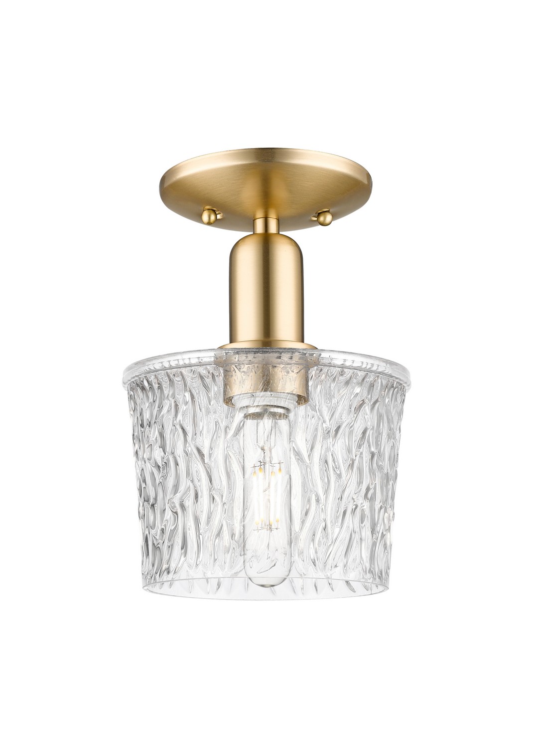 One Light Semi-Flush Mount by Innovations - Arcadia Collection, Champagne Bronze Finish - 716-1C-CB-G402