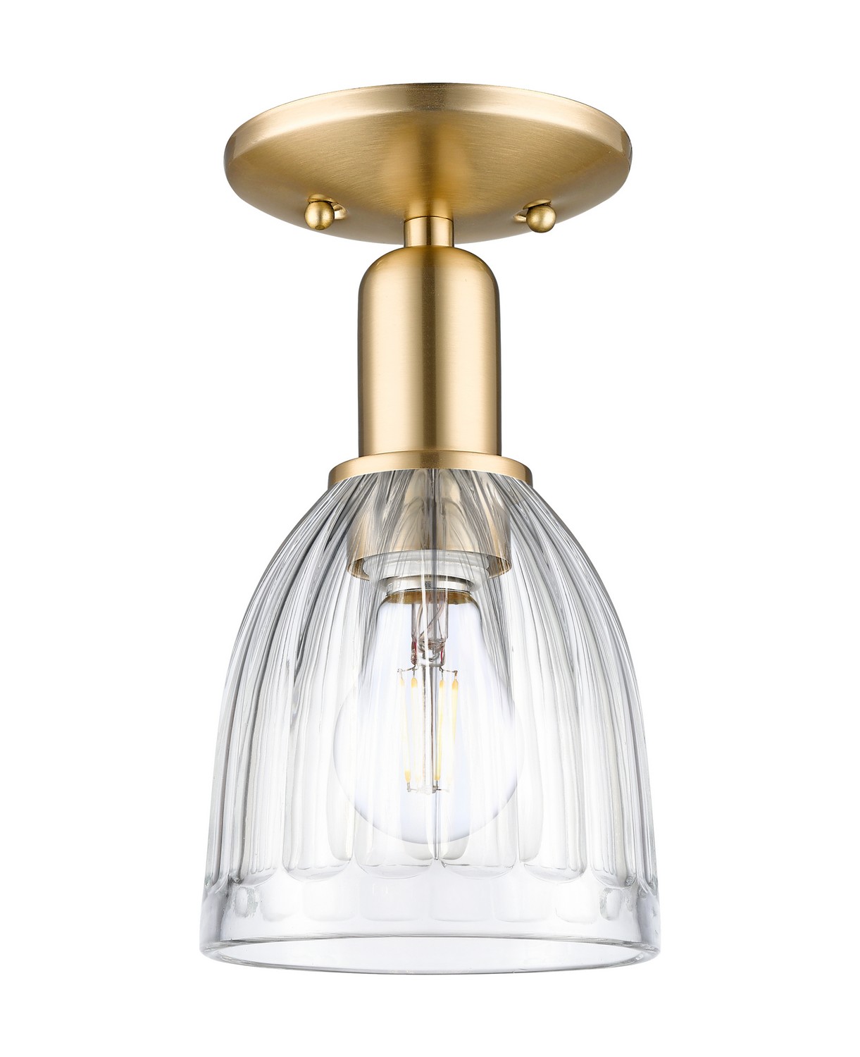 One Light Semi-Flush Mount by Innovations - Arcadia Collection, Champagne Bronze Finish - 716-1C-CB-G442