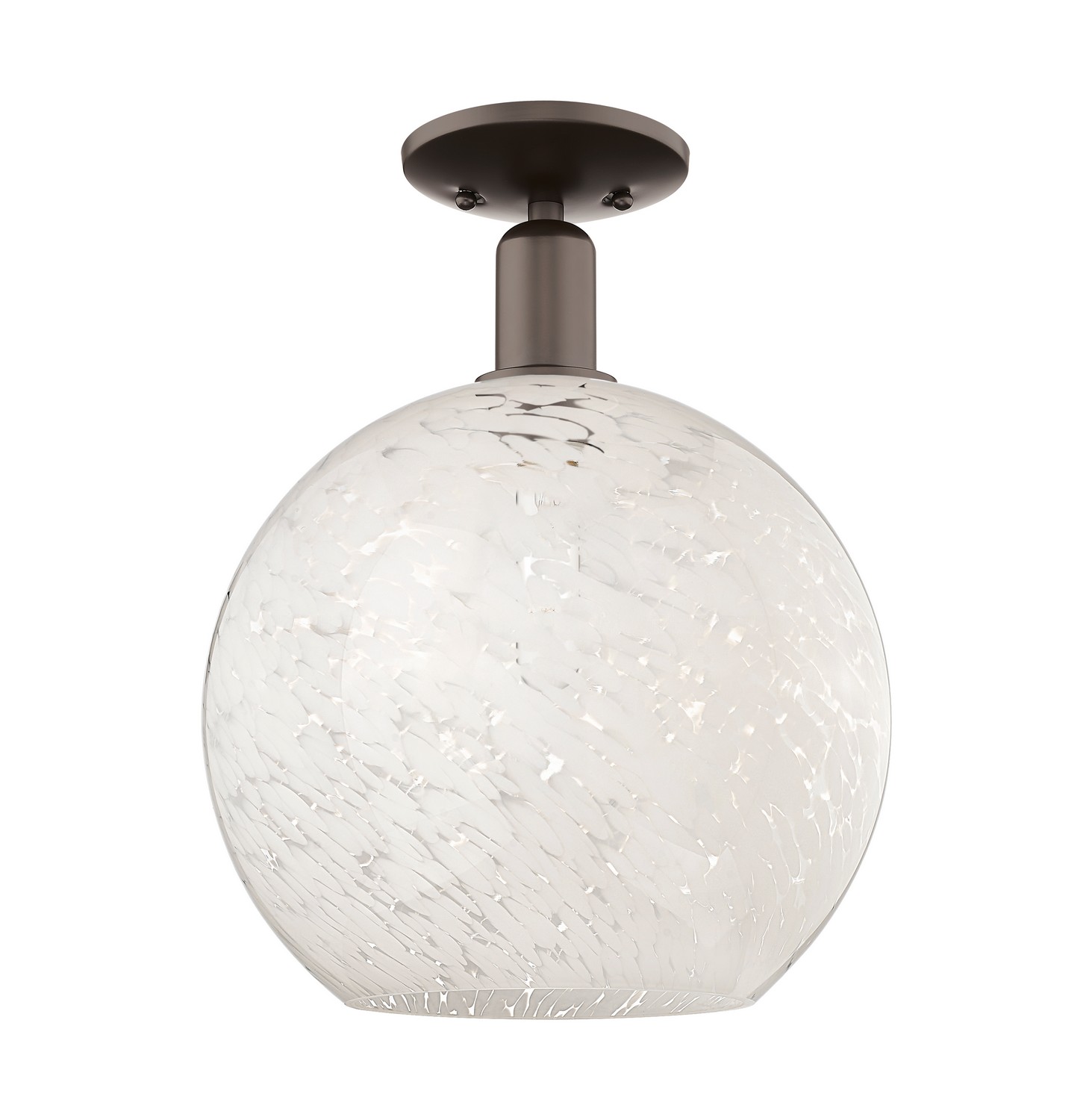 One Light Semi-Flush Mount by Innovations - Arcadia Collection, Oil Rubbed Bronze Finish - 716-1C-OB-G1216-12WM
