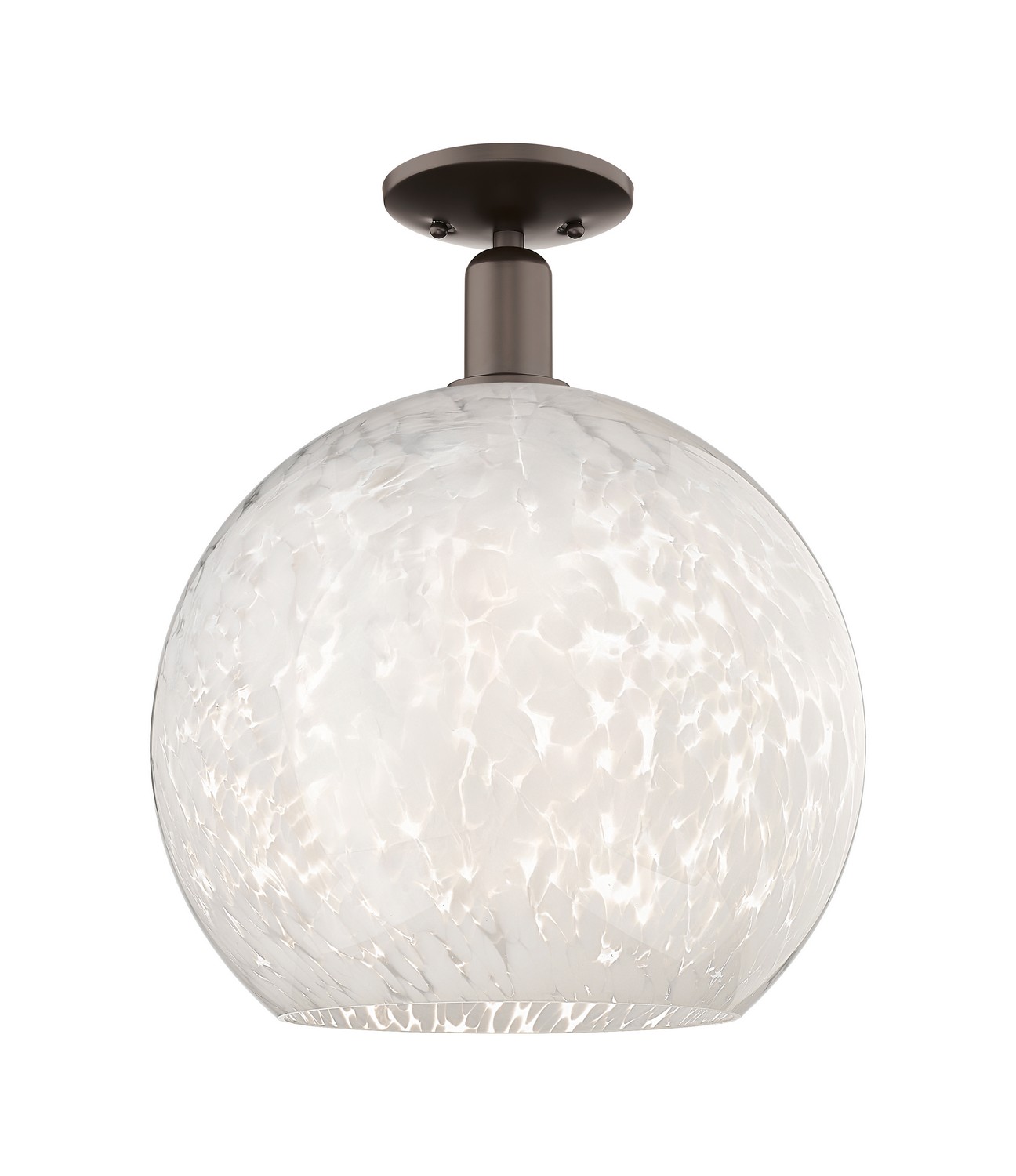 One Light Semi-Flush Mount by Innovations - Arcadia Collection, Oil Rubbed Bronze Finish - 716-1C-OB-G1216-14WM
