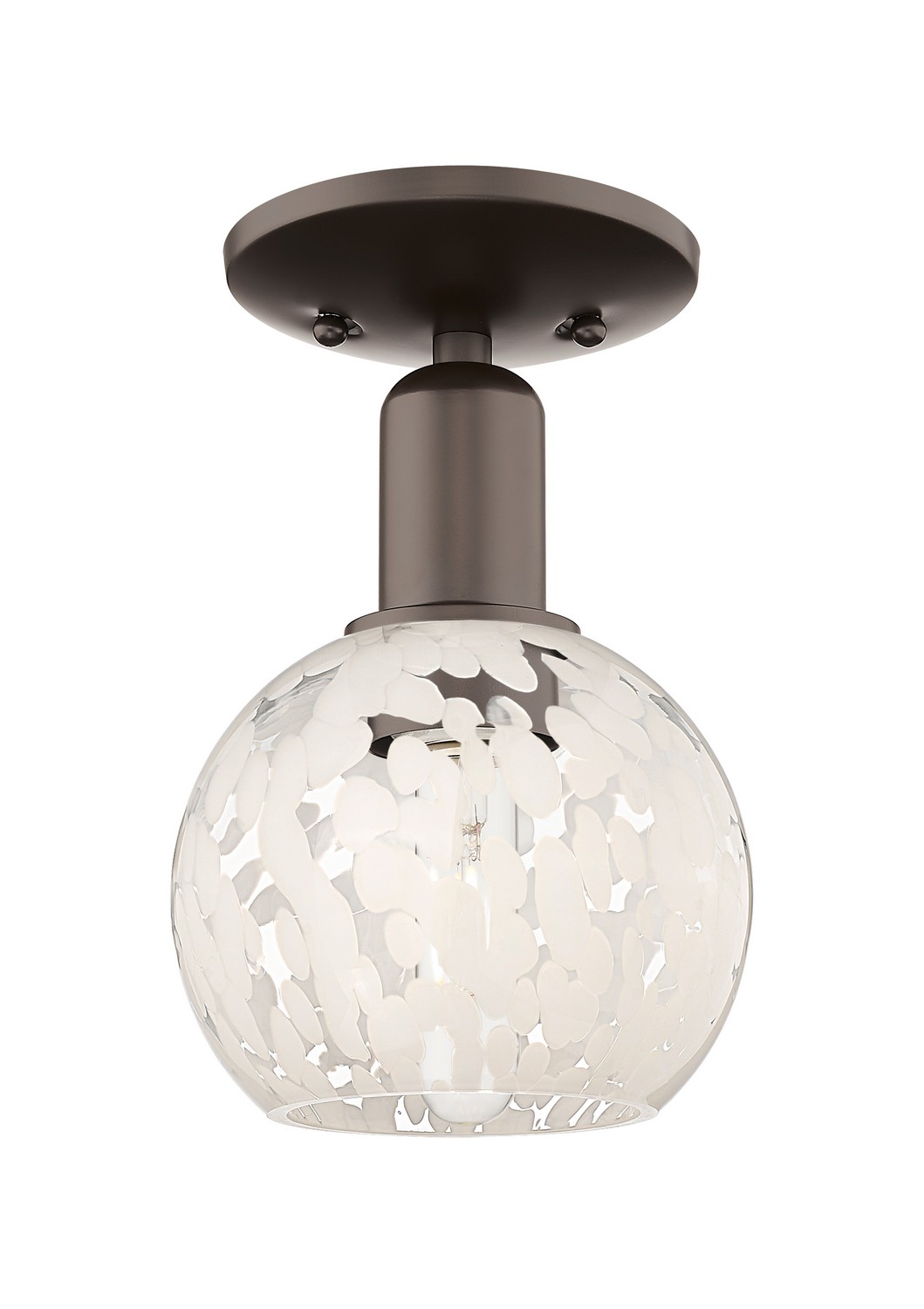 One Light Semi-Flush Mount by Innovations - Arcadia Collection, Oil Rubbed Bronze Finish - 716-1C-OB-G1216-6WM