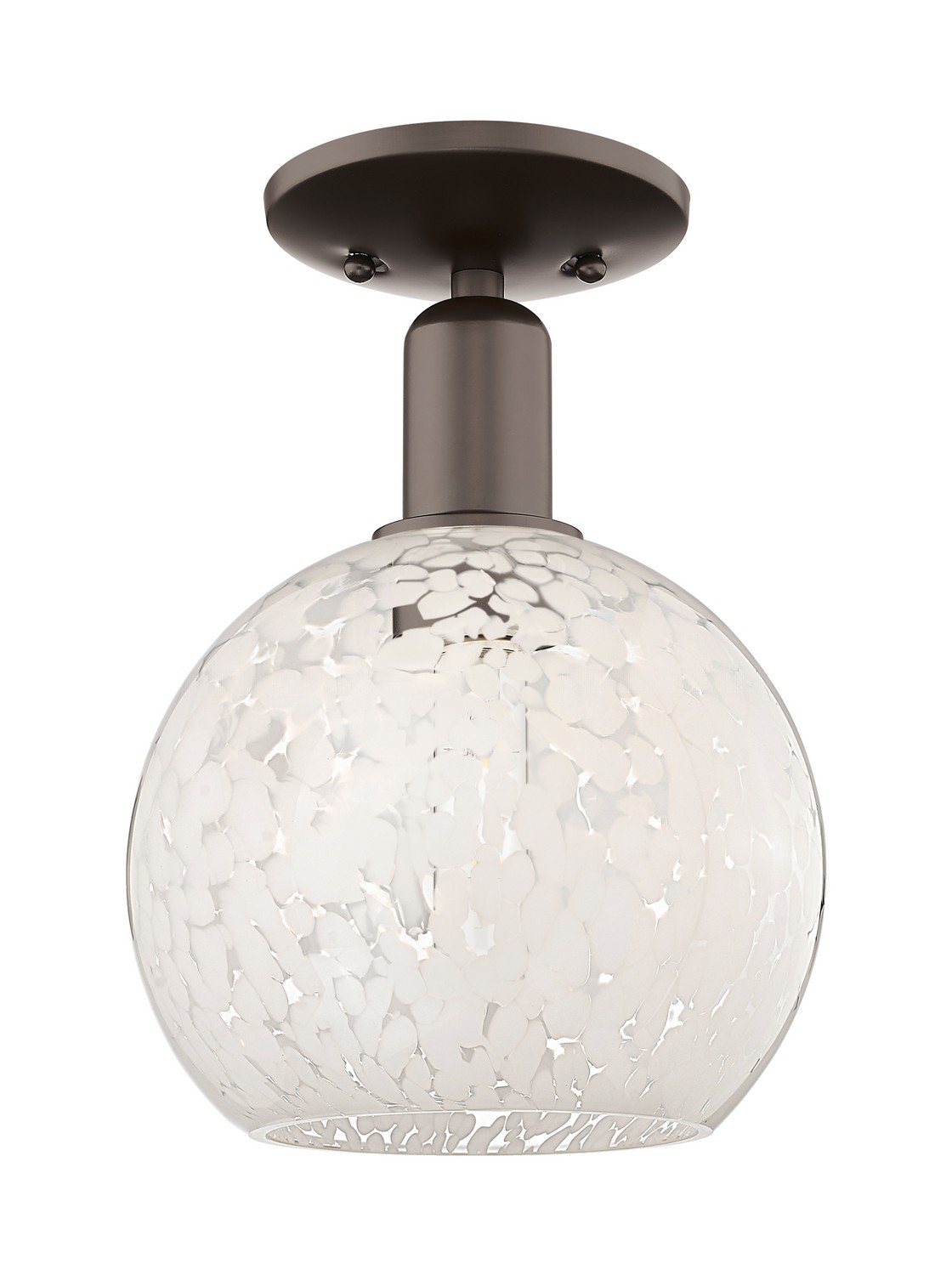 One Light Semi-Flush Mount by Innovations - Arcadia Collection, Oil Rubbed Bronze Finish - 716-1C-OB-G1216-8WM