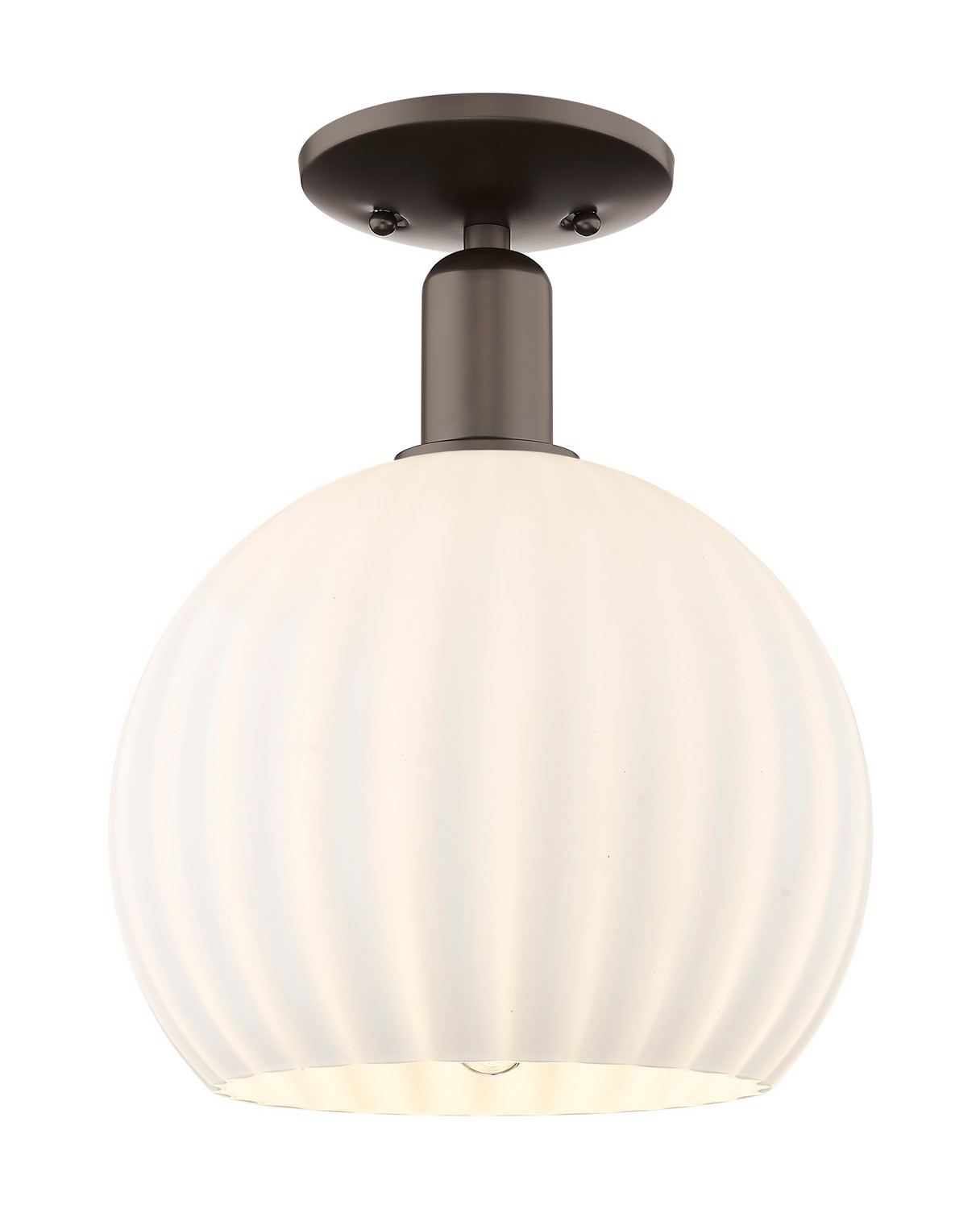 One Light Semi-Flush Mount by Innovations - Arcadia Collection, Oil Rubbed Bronze Finish - 716-1C-OB-G1217-10WV