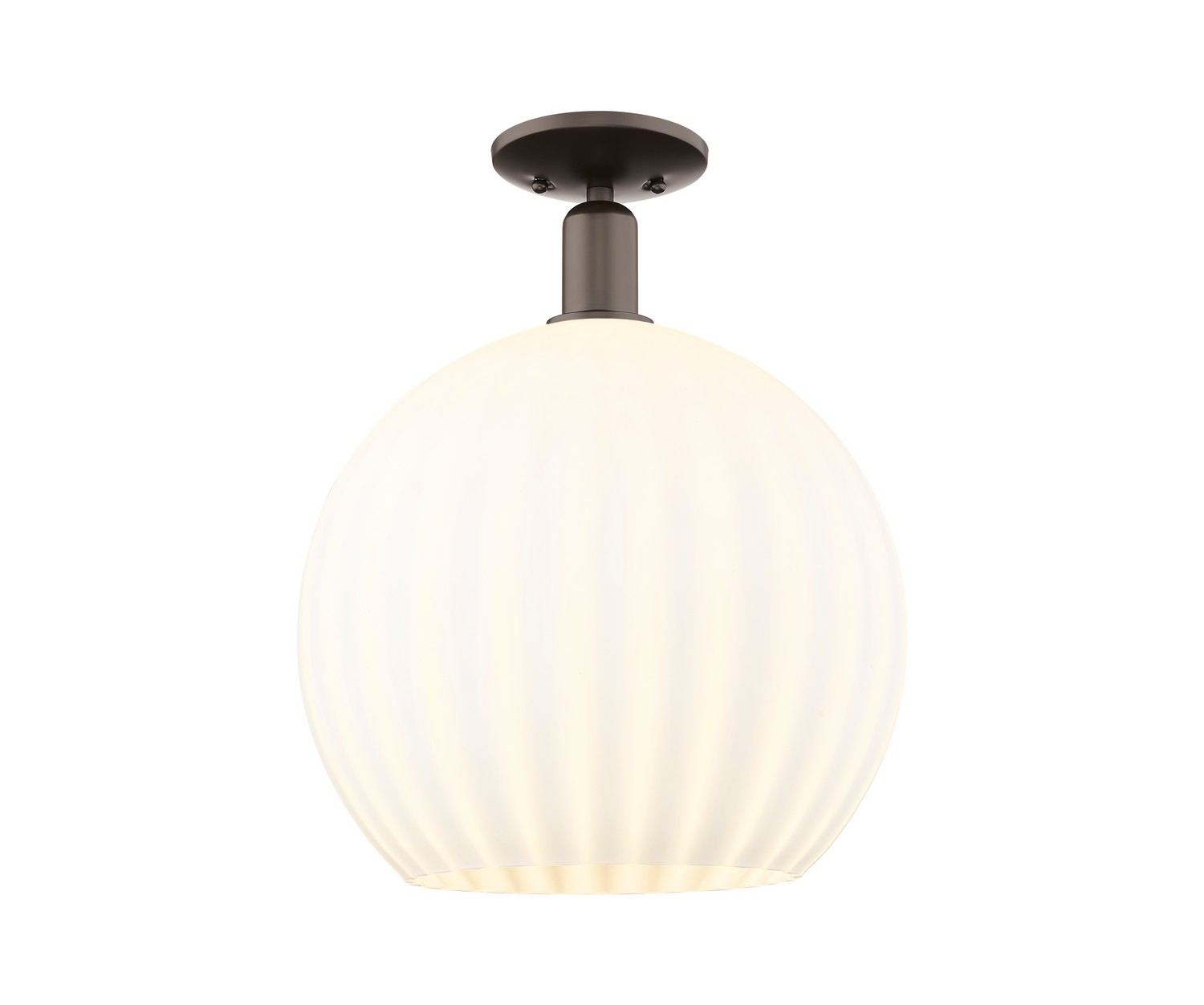 One Light Semi-Flush Mount by Innovations - Arcadia Collection, Oil Rubbed Bronze Finish - 716-1C-OB-G1217-14WV