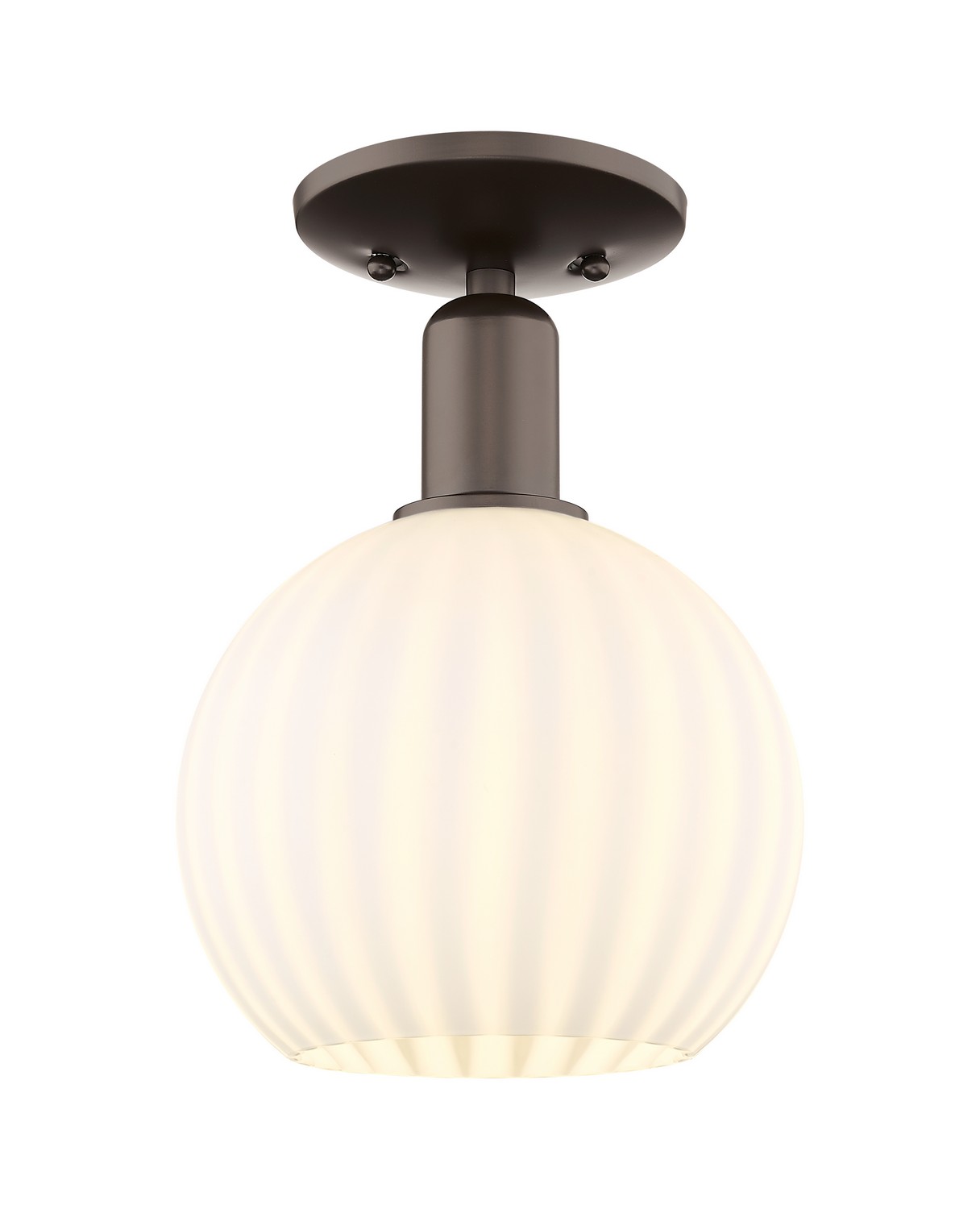 One Light Semi-Flush Mount by Innovations - Arcadia Collection, Oil Rubbed Bronze Finish - 716-1C-OB-G1217-8WV