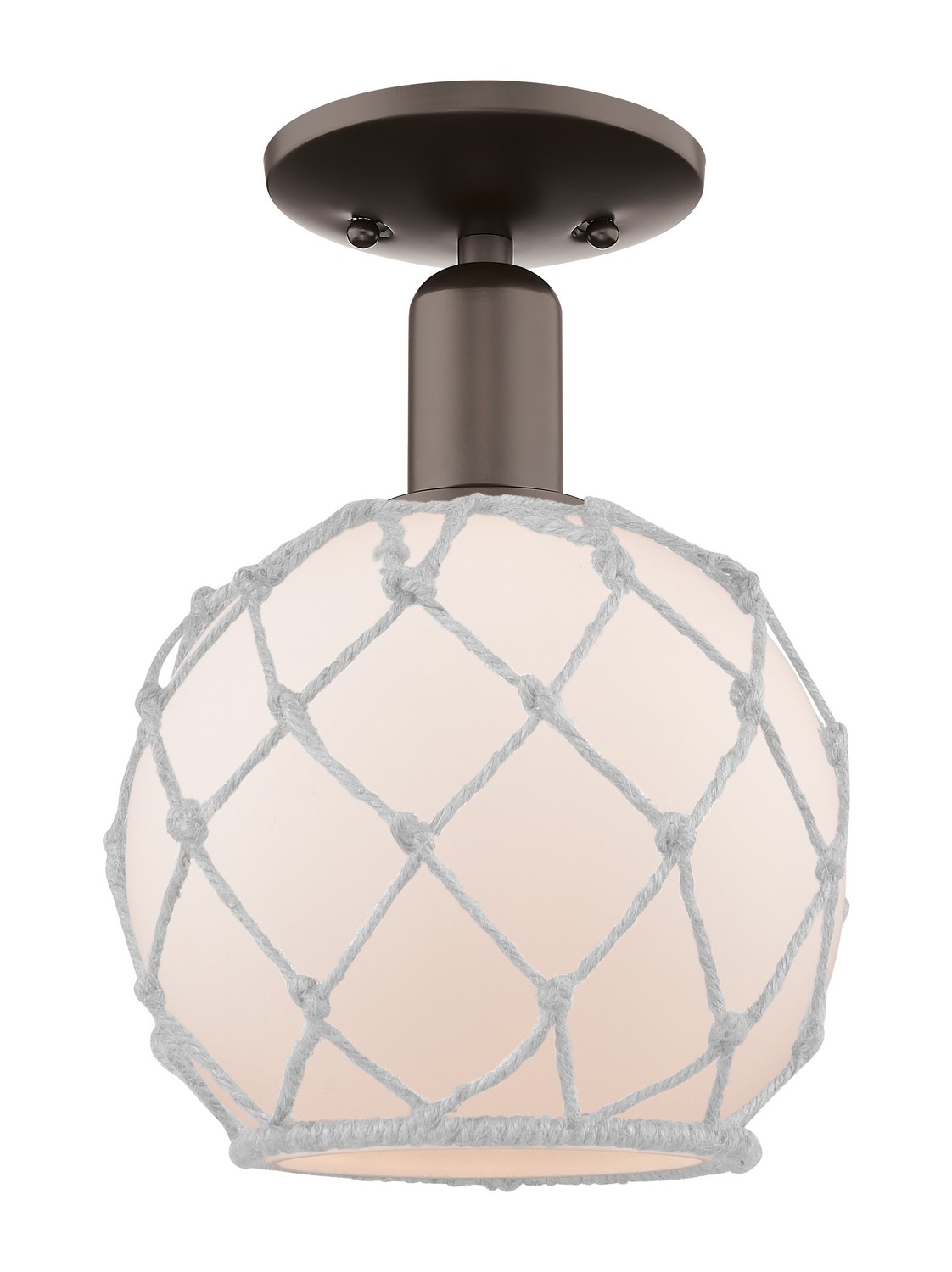 One Light Semi-Flush Mount by Innovations - Arcadia Collection, Oil Rubbed Bronze Finish - 716-1C-OB-G121-8RW