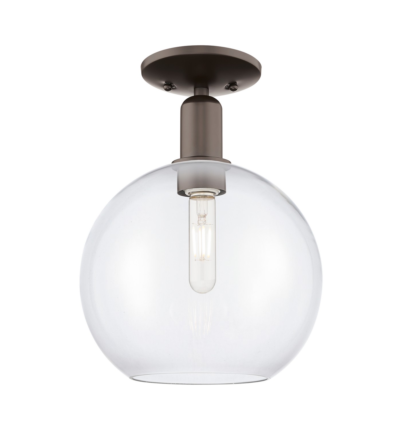 One Light Semi-Flush Mount by Innovations - Arcadia Collection, Oil Rubbed Bronze Finish - 716-1C-OB-G122-10