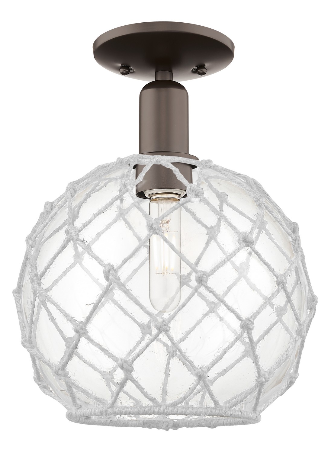 One Light Semi-Flush Mount by Innovations - Arcadia Collection, Oil Rubbed Bronze Finish - 716-1C-OB-G122-10RW