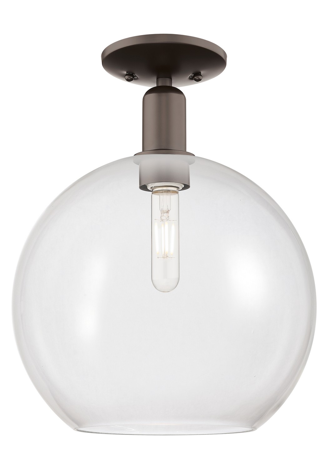 One Light Semi-Flush Mount by Innovations - Arcadia Collection, Oil Rubbed Bronze Finish - 716-1C-OB-G122-12