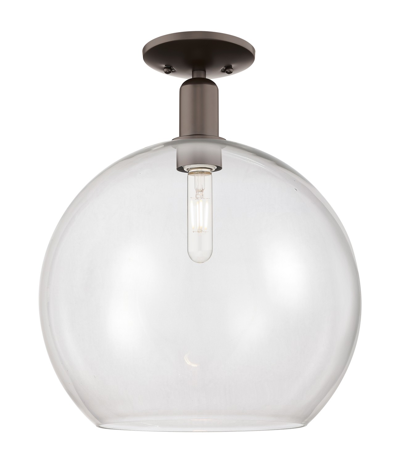 One Light Semi-Flush Mount by Innovations - Arcadia Collection, Oil Rubbed Bronze Finish - 716-1C-OB-G122-14