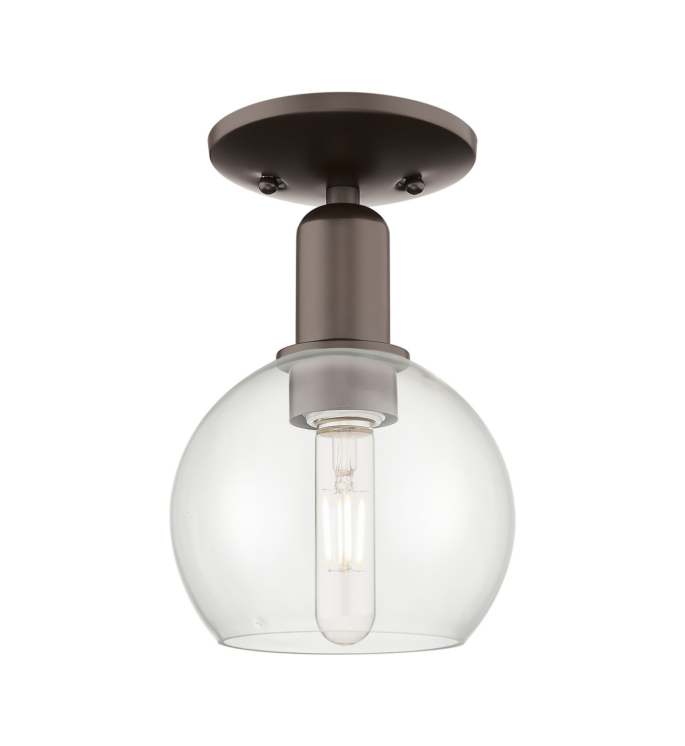 One Light Semi-Flush Mount by Innovations - Arcadia Collection, Oil Rubbed Bronze Finish - 716-1C-OB-G122-6