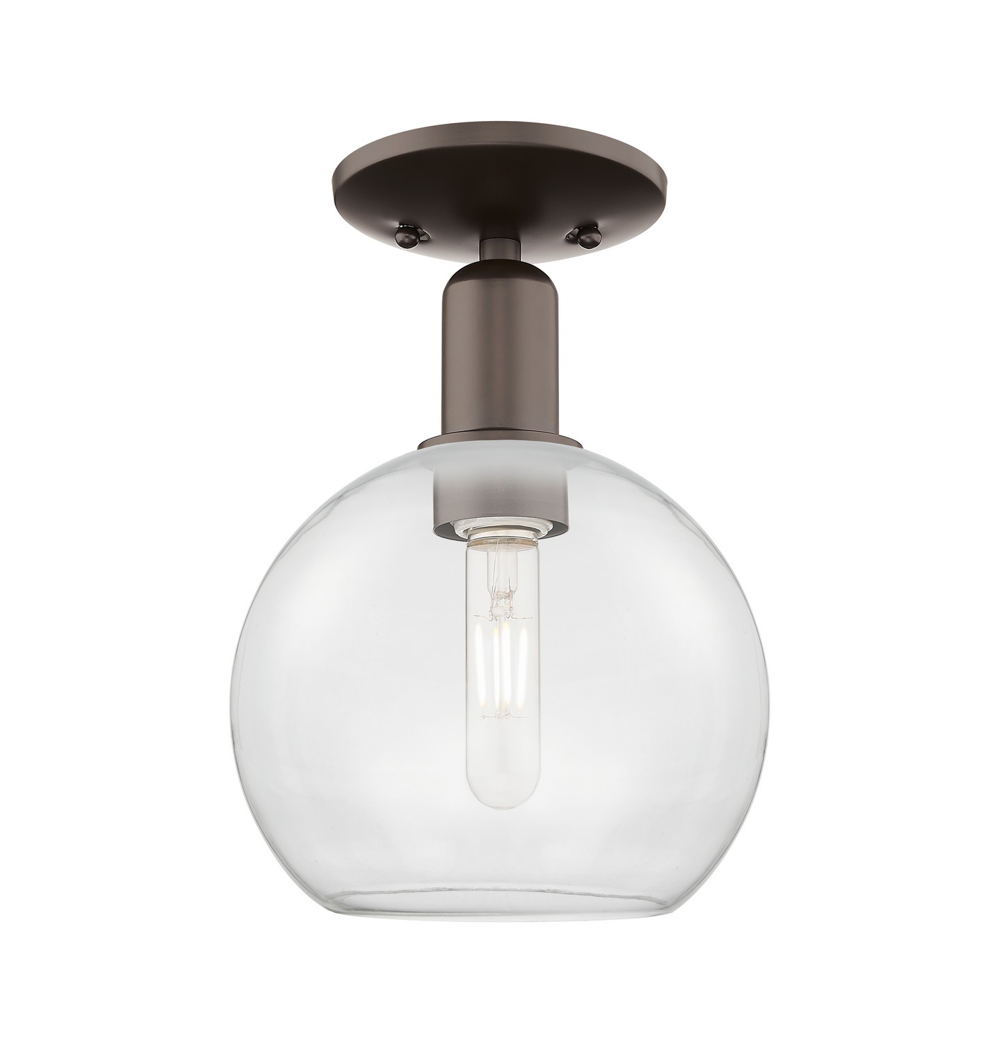One Light Semi-Flush Mount by Innovations - Arcadia Collection, Oil Rubbed Bronze Finish - 716-1C-OB-G122-8