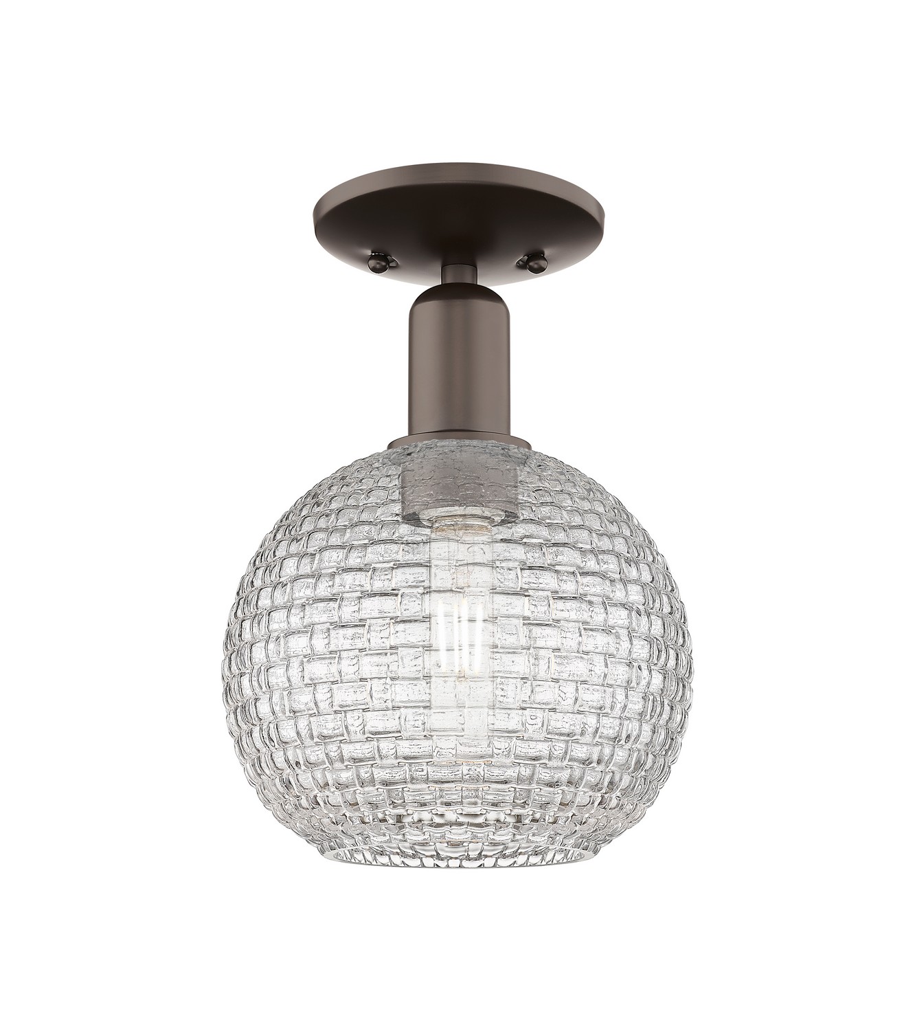 One Light Semi-Flush Mount by Innovations - Arcadia Collection, Oil Rubbed Bronze Finish - 716-1C-OB-G122C-8CL