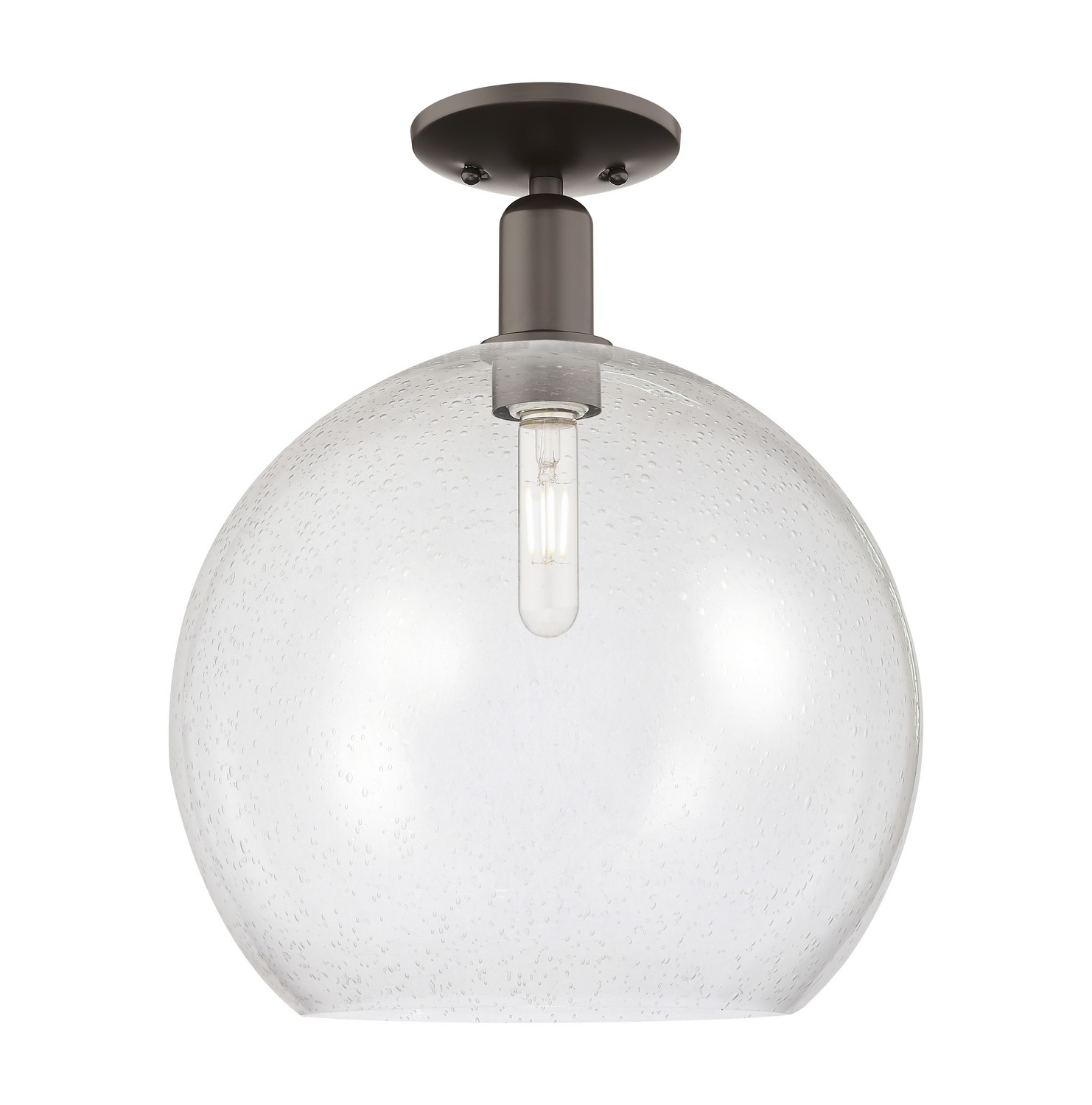 One Light Semi-Flush Mount by Innovations - Arcadia Collection, Oil Rubbed Bronze Finish - 716-1C-OB-G124-14