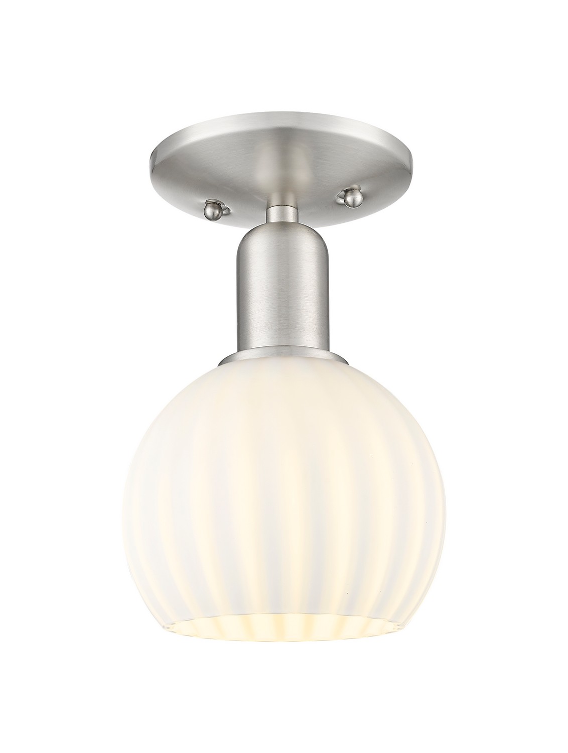 One Light Semi-Flush Mount by Innovations - Arcadia Collection, Brushed Satin Nickel Finish - 716-1C-SN-G1217-6WV
